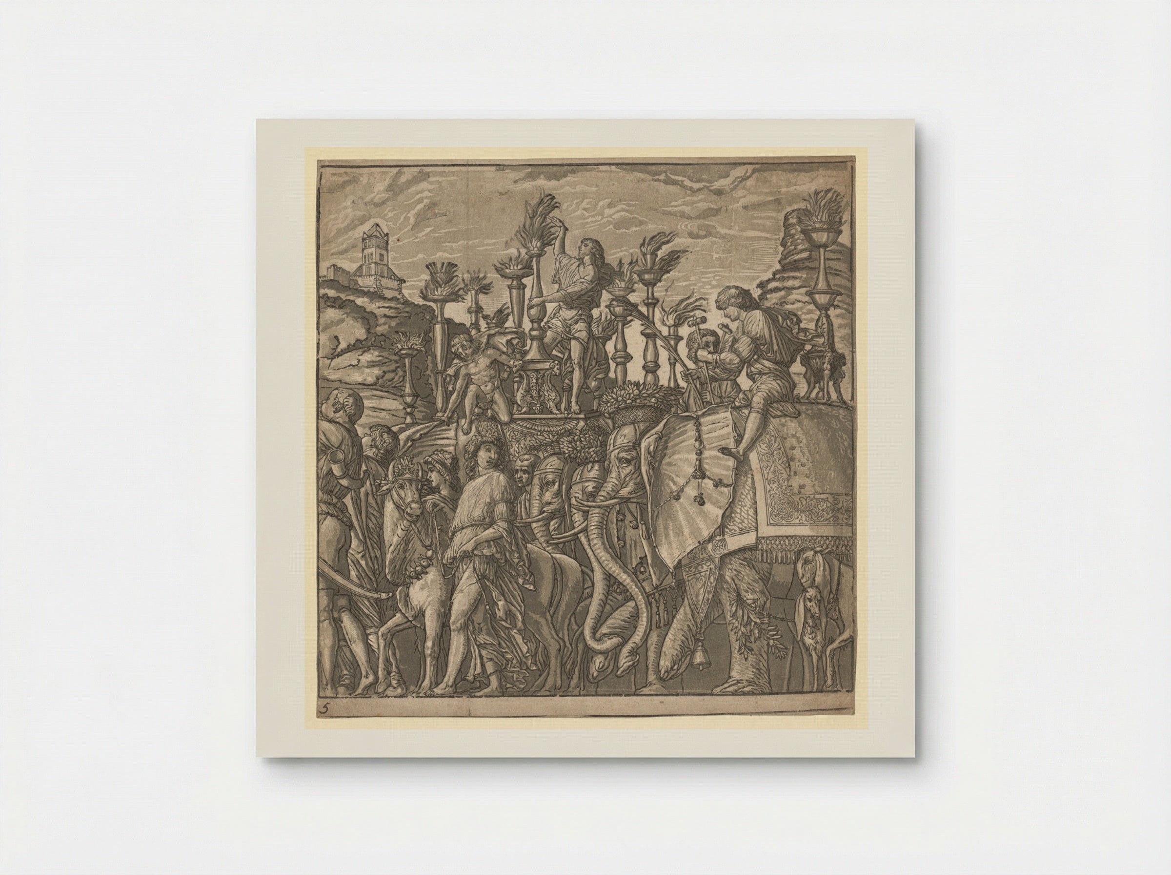 The Triumph of Julius Caesar: Elephants Carrying Torches - Andrea Andreani - Poster