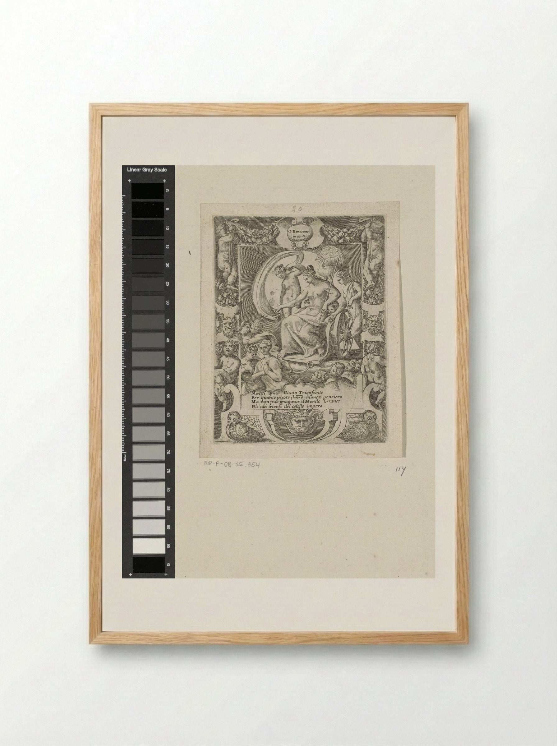 The Triumph of Juno - Giulio Bonasone - Framed Print Wood