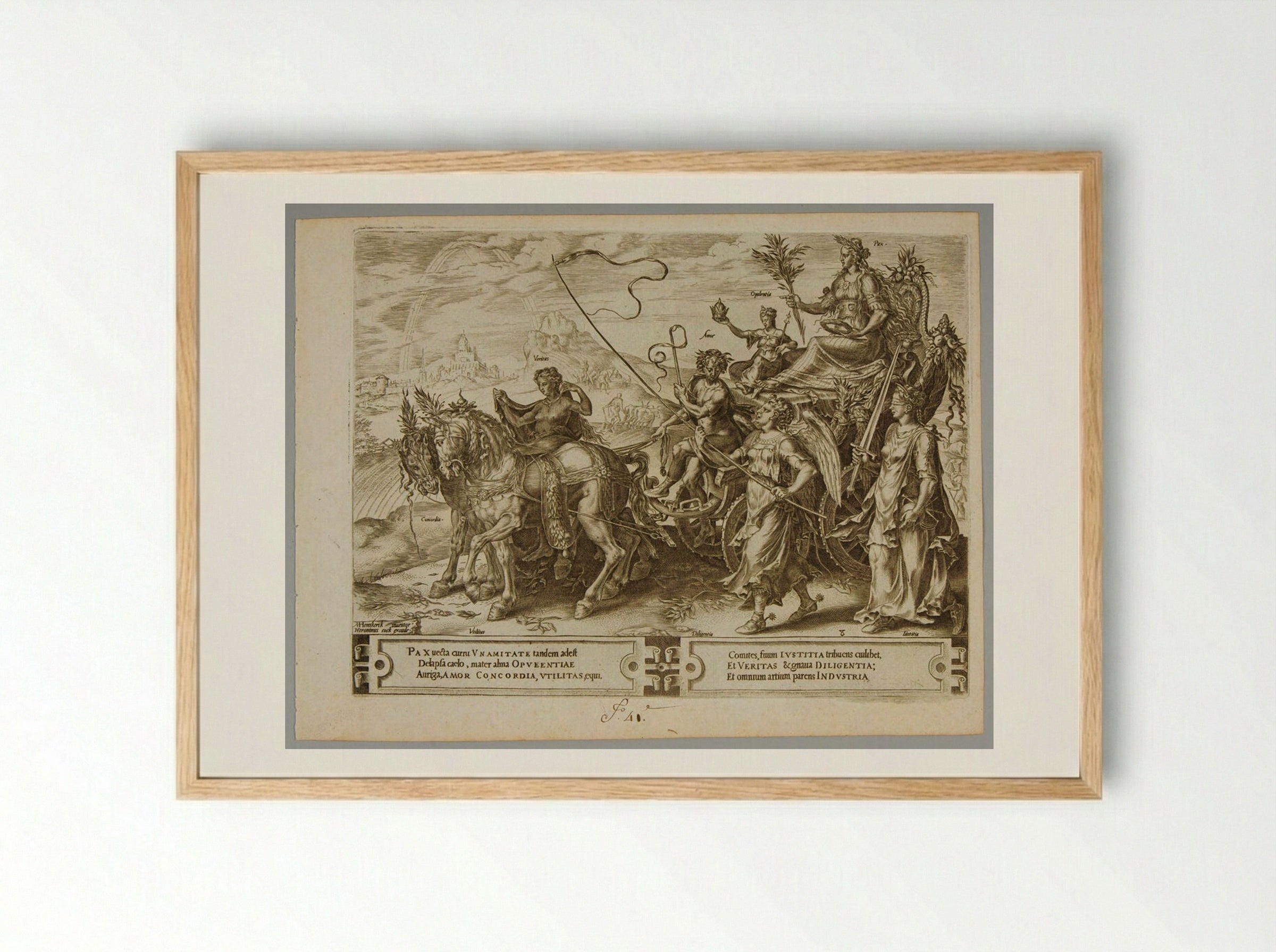 The Triumph of Peace - Cornelis Cort - Framed Print Wood