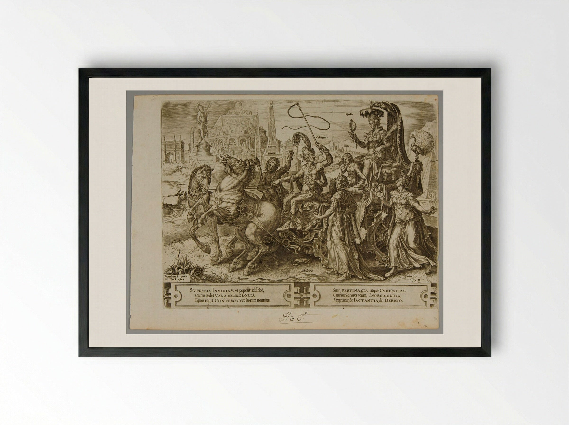 The Triumph of Pride - Cornelis Cort - Framed Print Black