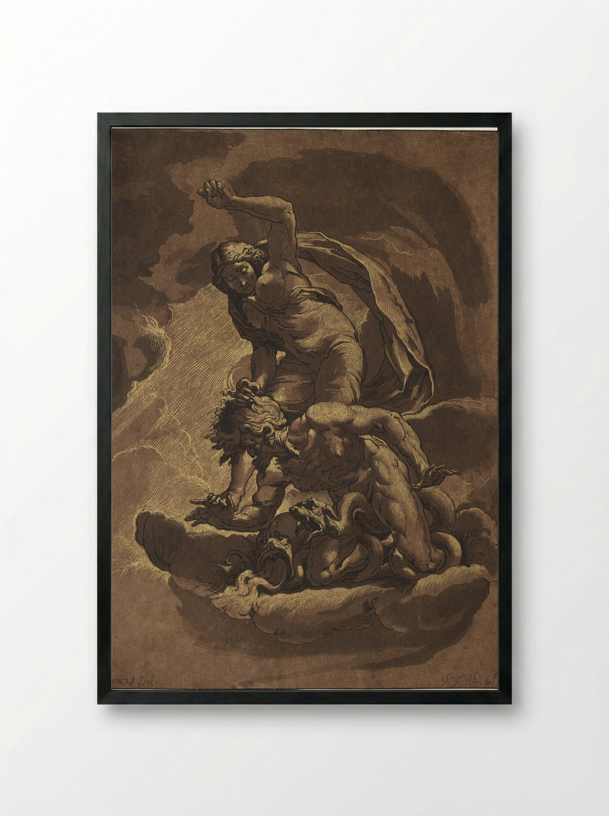 The Triumph of Truth over Envy, Plate 24 - Maria Catharina Prestel - Framed Print Black