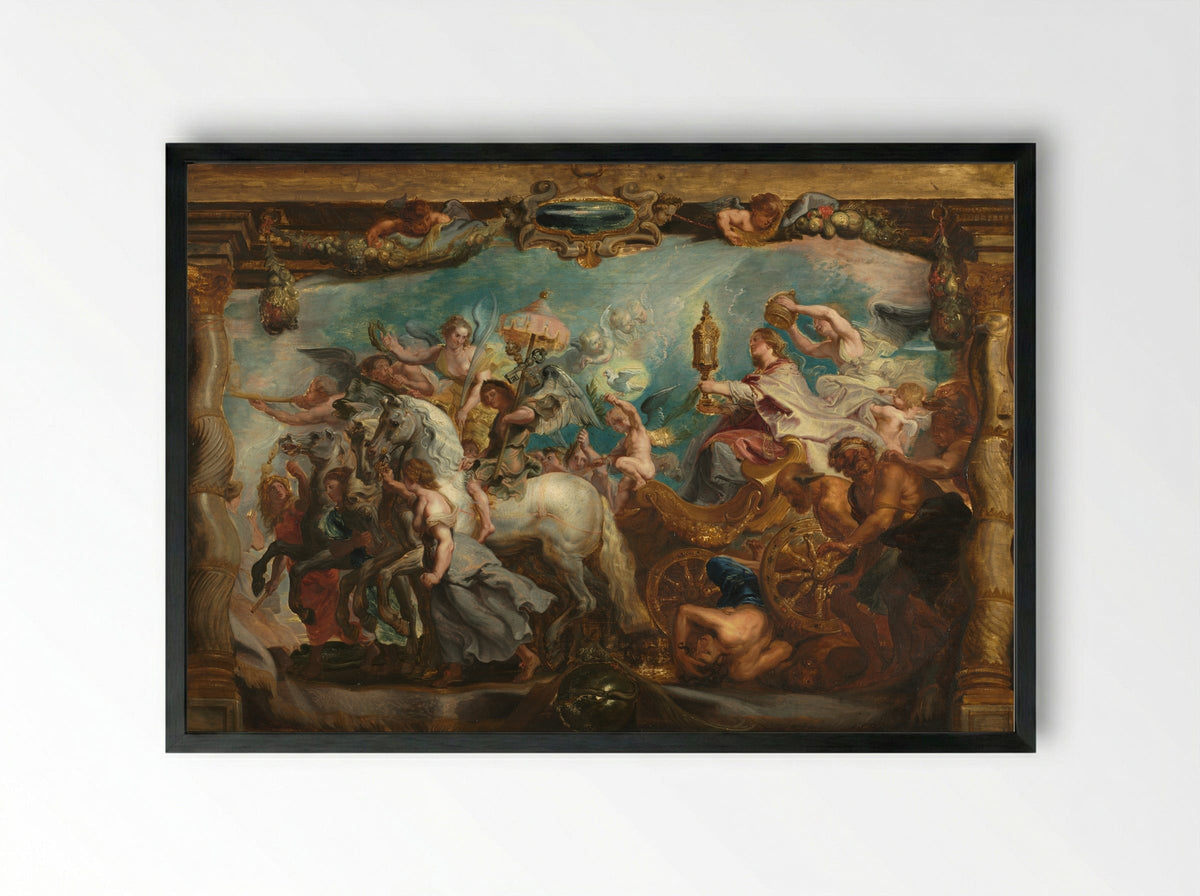 The Triumph of the Church - Peter Paul Rubens - Framed Print Black