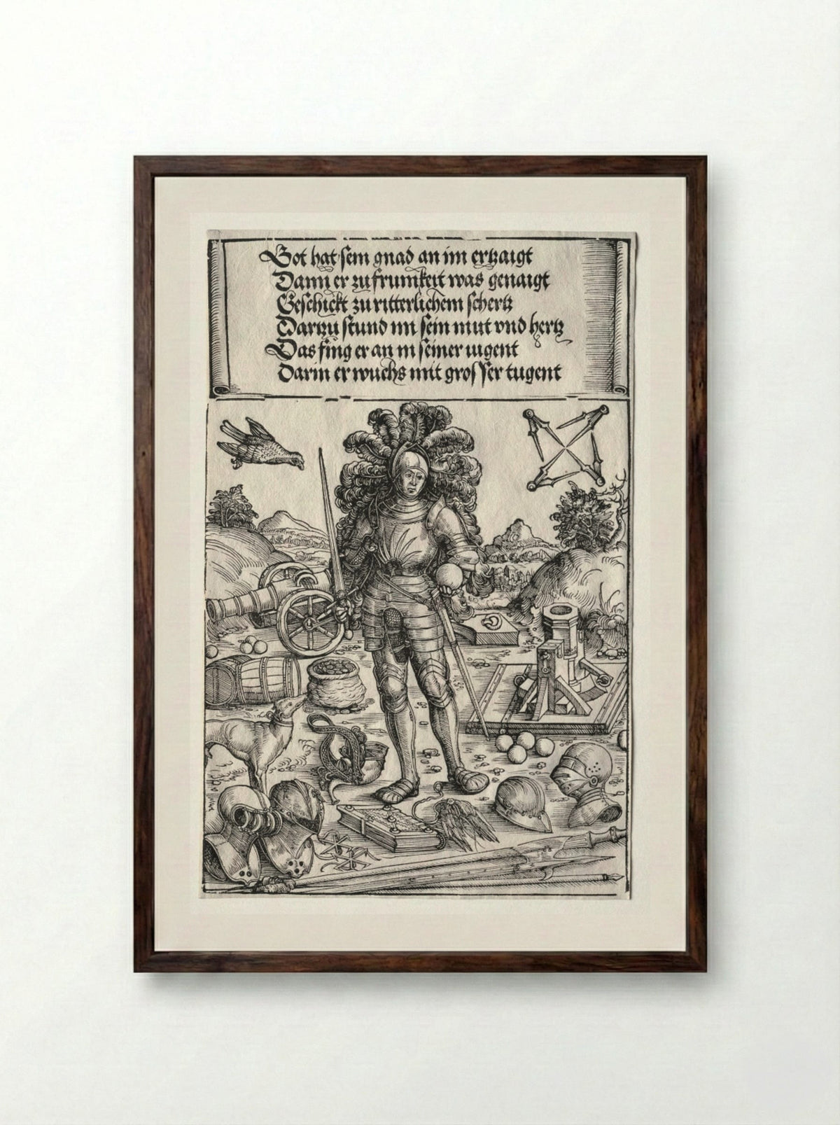 The Triumphal Arch of Maximilian I - Wolf Traut - Framed Print Dark Wood
