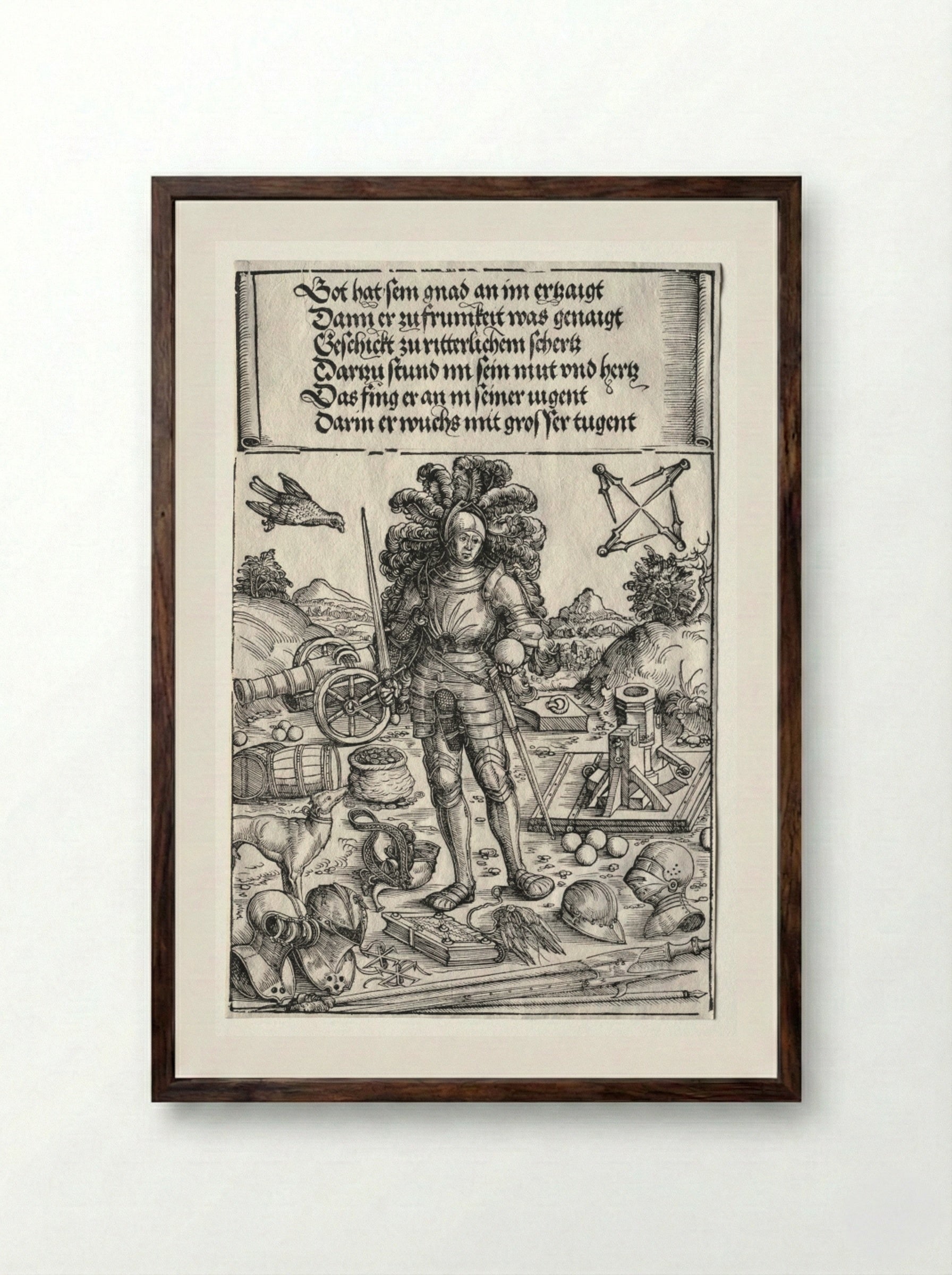 The Triumphal Arch of Maximilian I - Wolf Traut - Framed Print Dark Wood