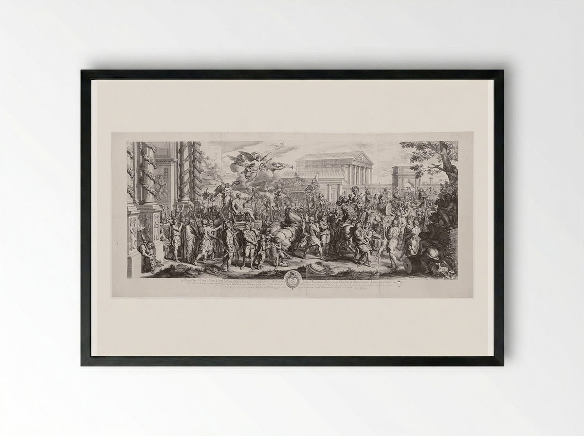 The Triumphal Entry of Constantine into Rome - Gérard Audran - Framed Print Black