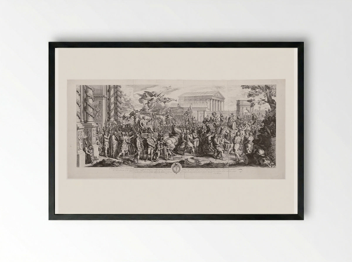 The Triumphal Entry of Constantine into Rome - Gérard Audran - Framed Print Black