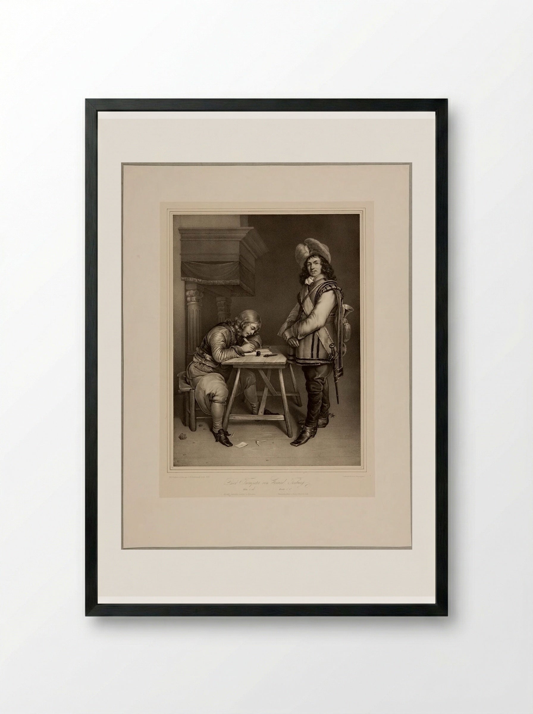 The Trumpeter - Franz Hanfstaengl - Framed Print Black