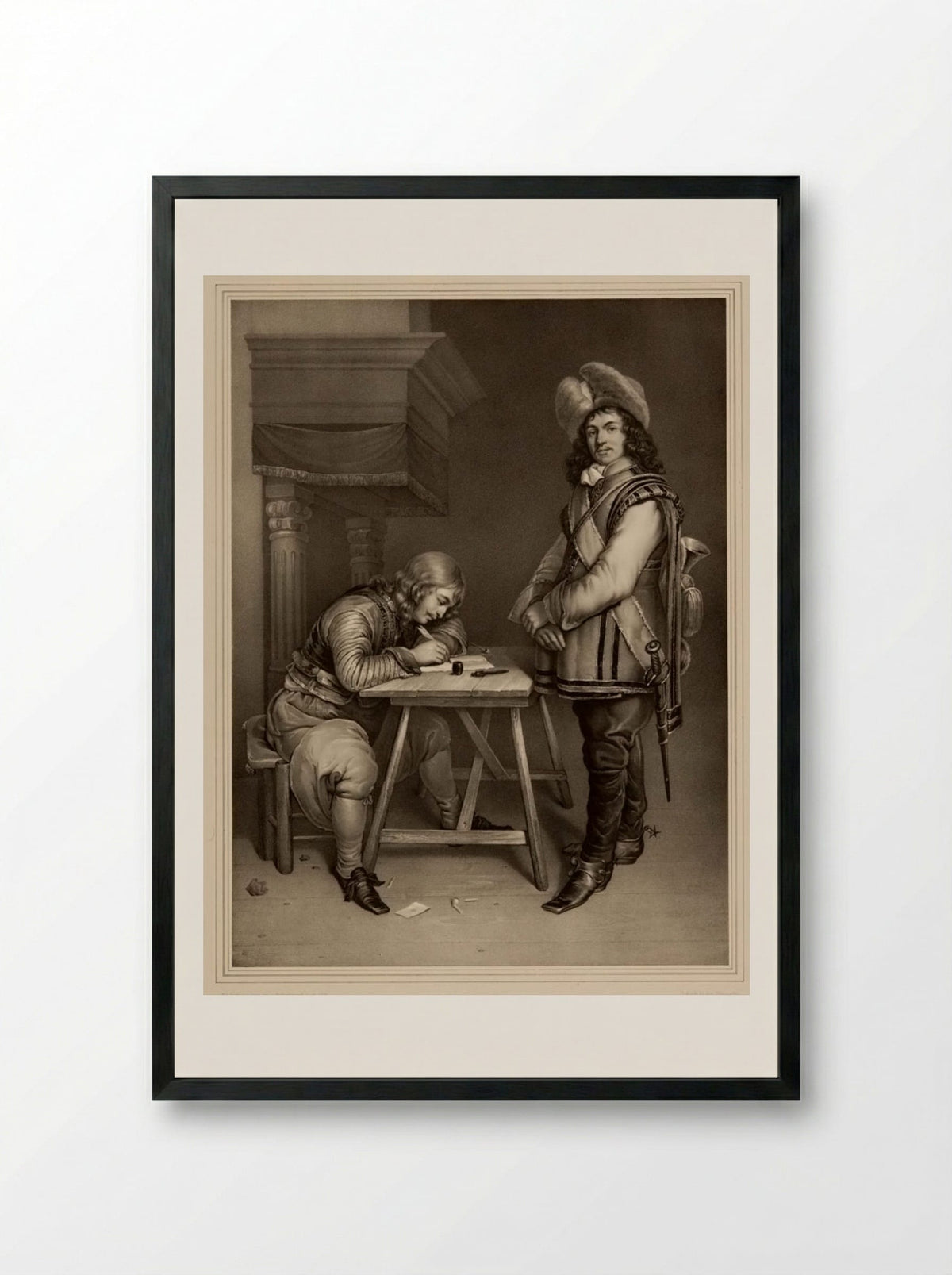 The Trumpeter - Franz Hanfstaengl - Framed Print Black