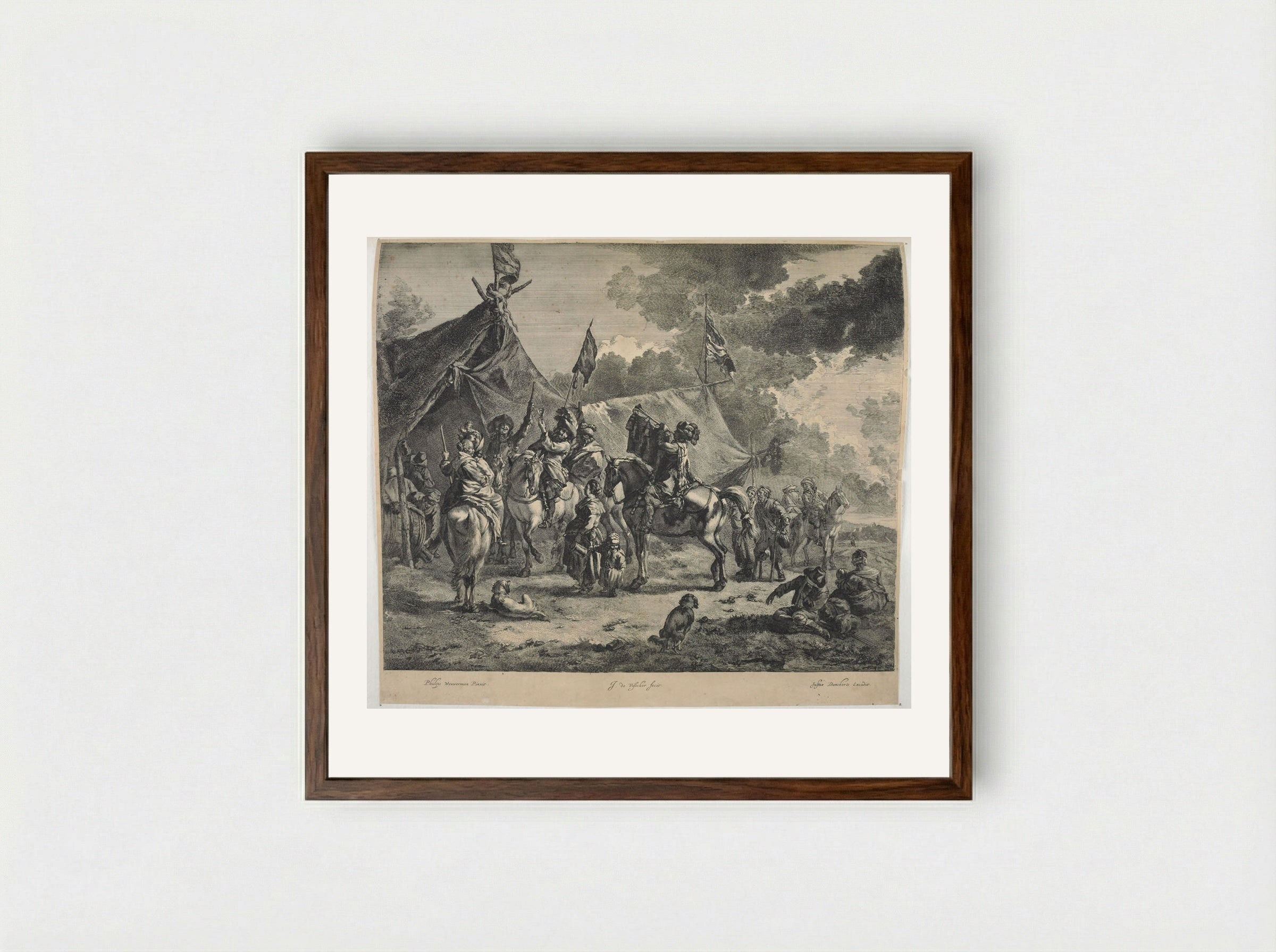 The Trumpeter - Johannes de Visscher - Framed Print Dark Wood