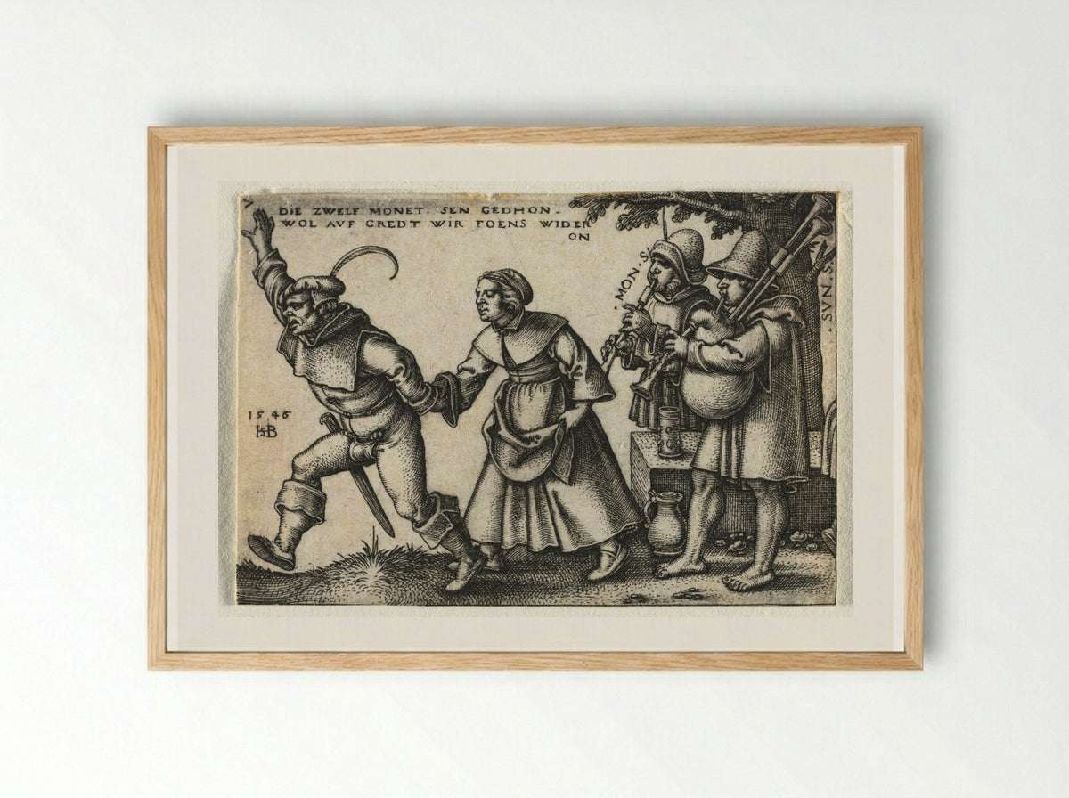 The Twelve Months: July (No. 7) - Hans Sebald Beham - Framed Print Wood