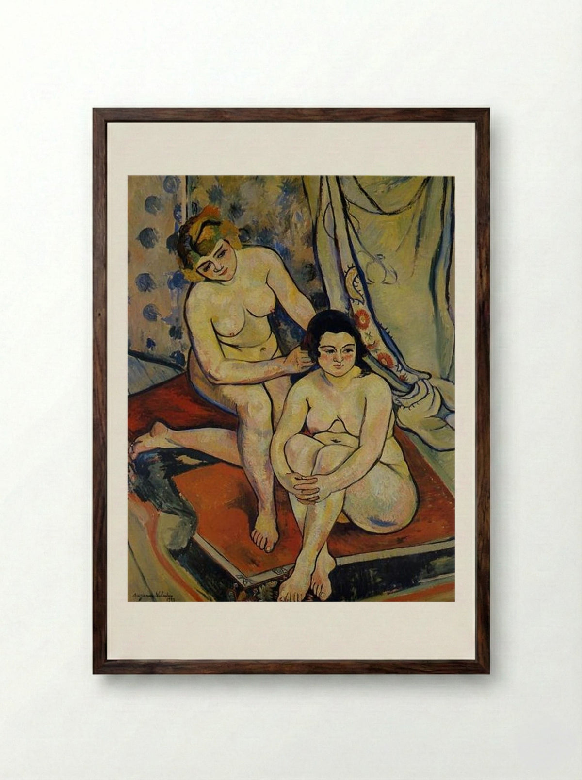 The Two Bathers - Suzanne Valadon - Framed Print Dark Wood