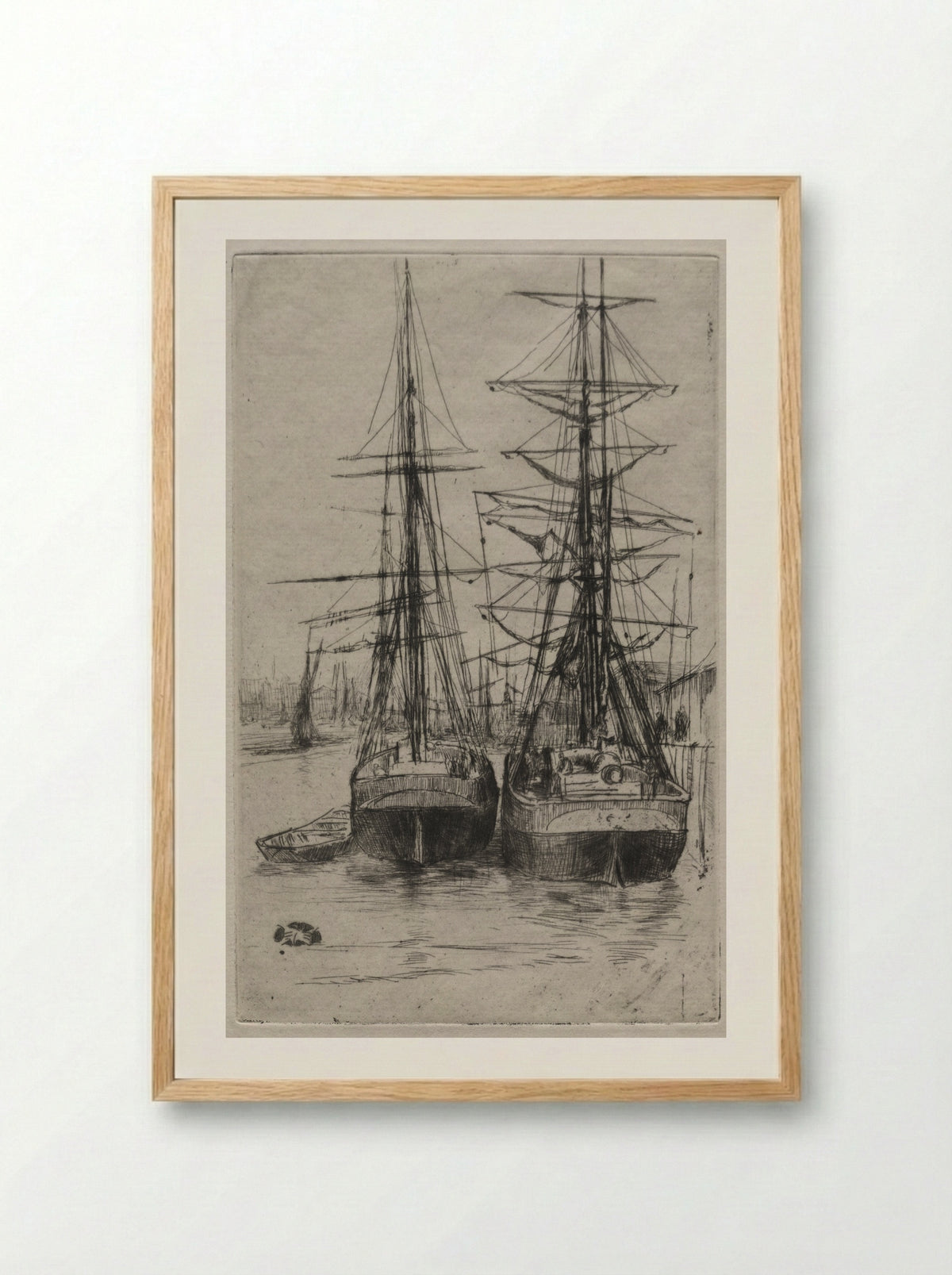 The Two Ships - James McNeill Whistler - Framed Print Wood