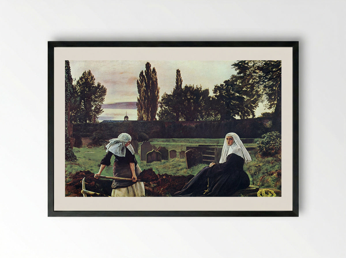 The Vale of Rest - John Everett Millais - Framed Print Black
