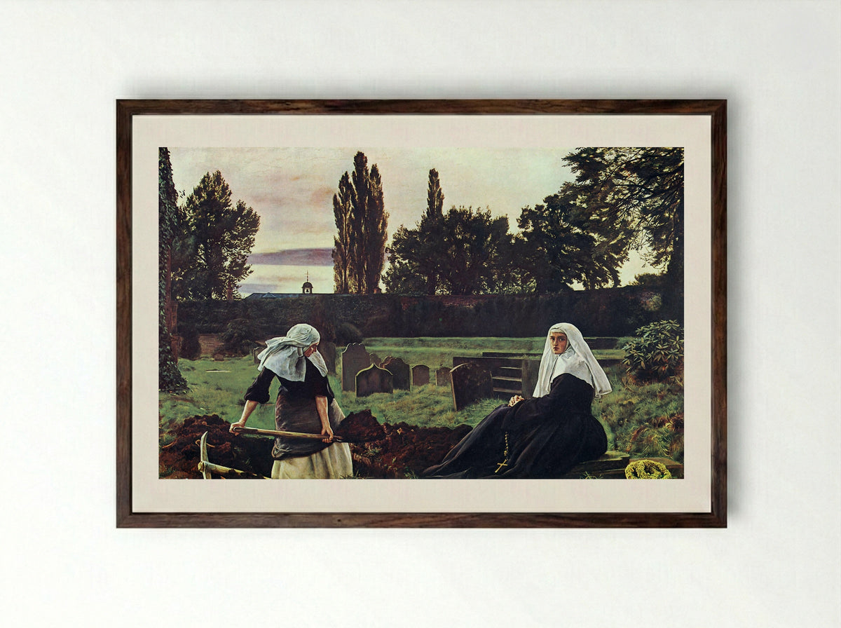 The Vale of Rest - John Everett Millais - Framed Print Dark Wood
