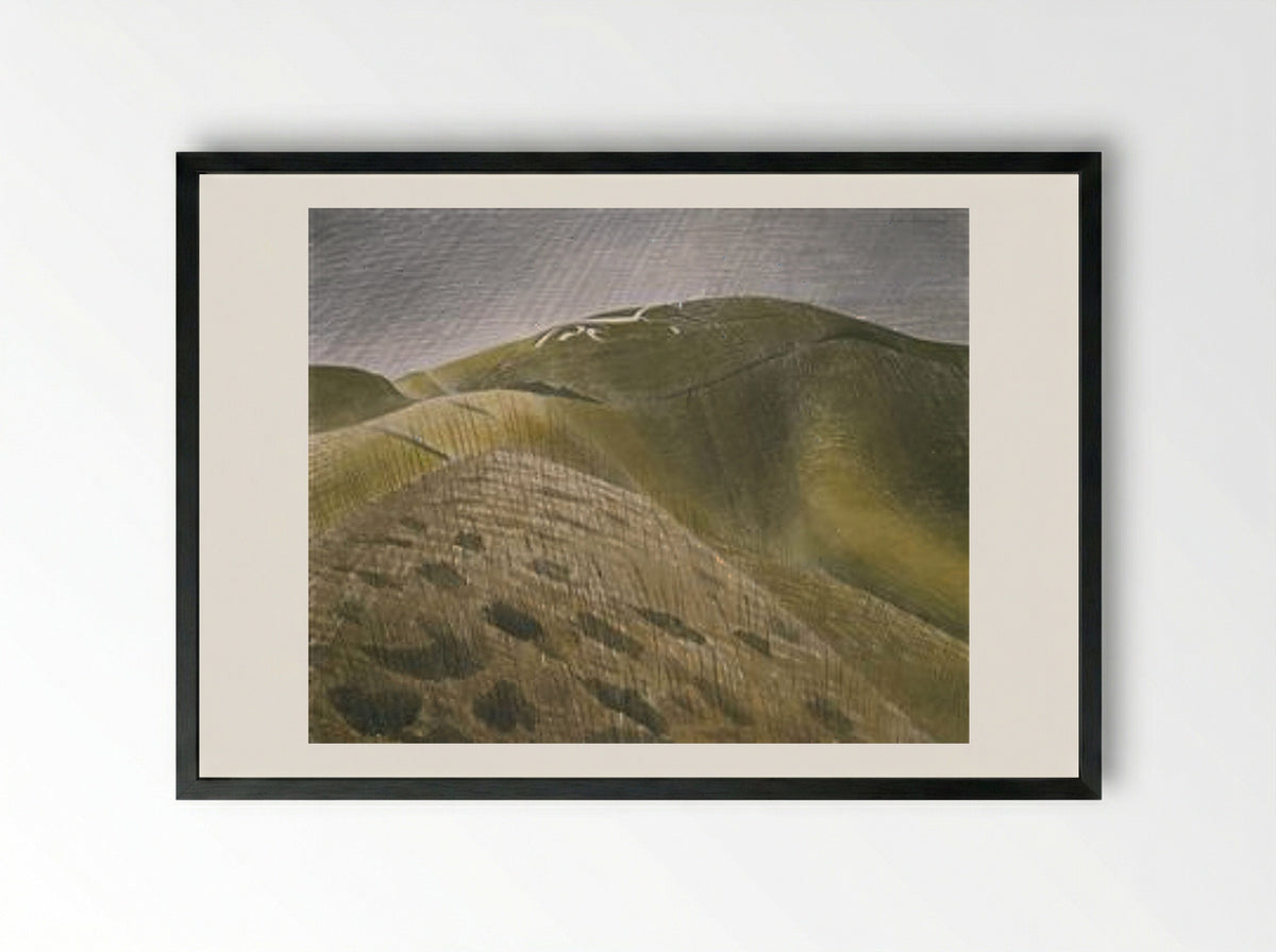 The Vale of the White Horse - Eric Ravilious - Framed Print Black