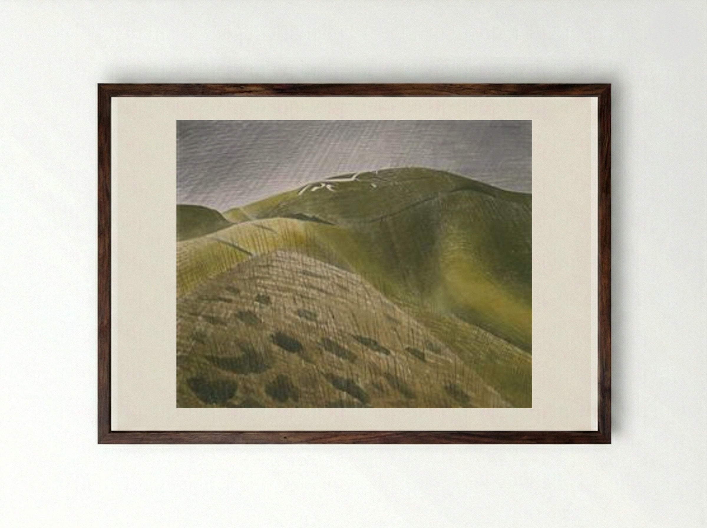 The Vale of the White Horse - Eric Ravilious - Framed Print Dark Wood