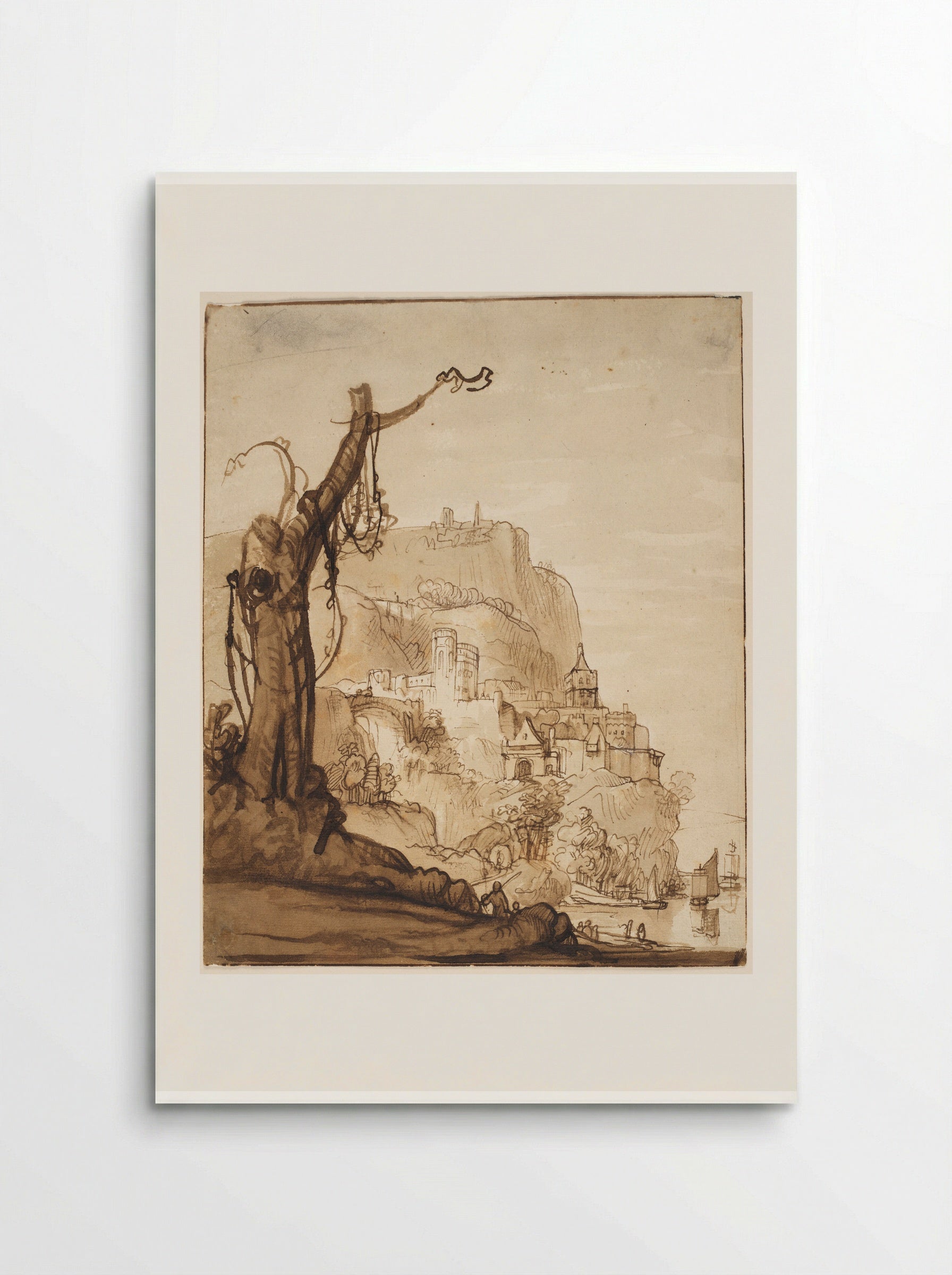 The Valkhof, Nijmegen, in an Imaginary Landscape - Nicolaes Maes - Poster