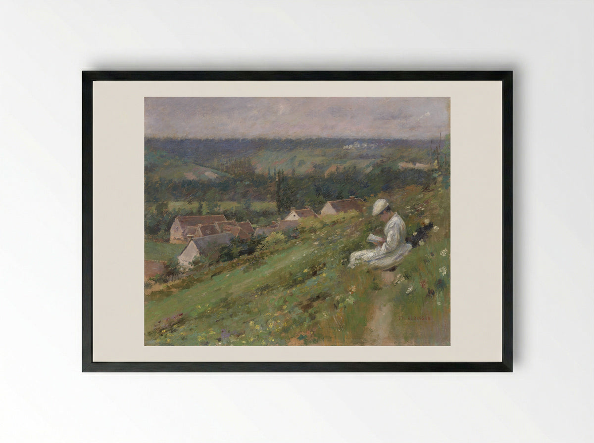 The Valley of Arconville - Theodore Robinson - Framed Print Black