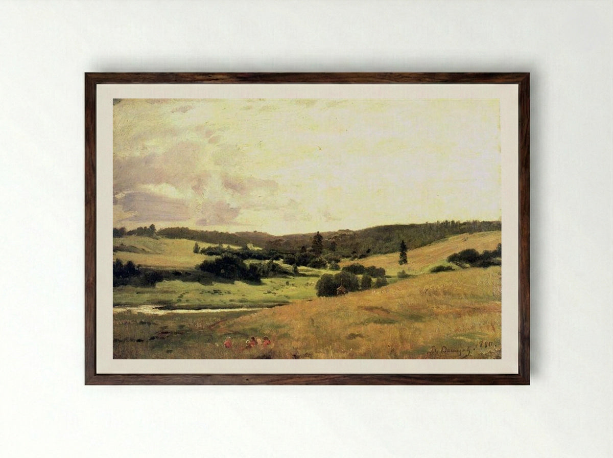 The Valley of the River Near the Village of Vori - Viktor Vasnetsov - Framed Print Dark Wood