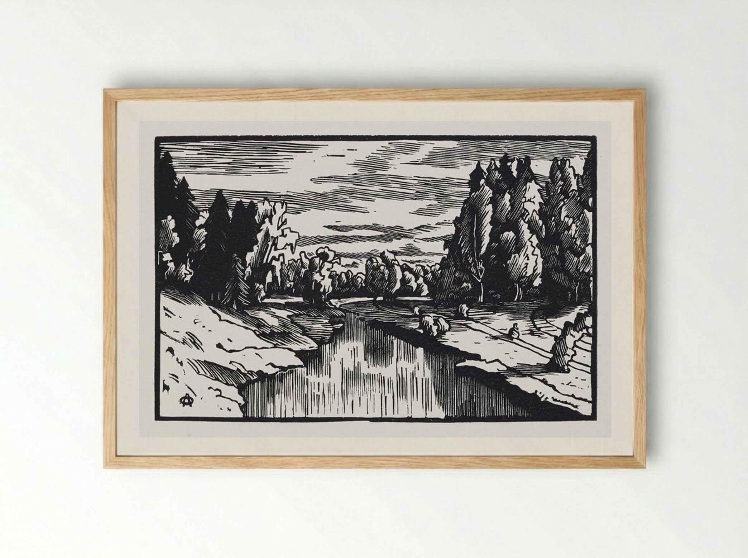 The Valley of the River Slavyanka - Anna Ostroumova-Lebedeva - Framed Print Wood