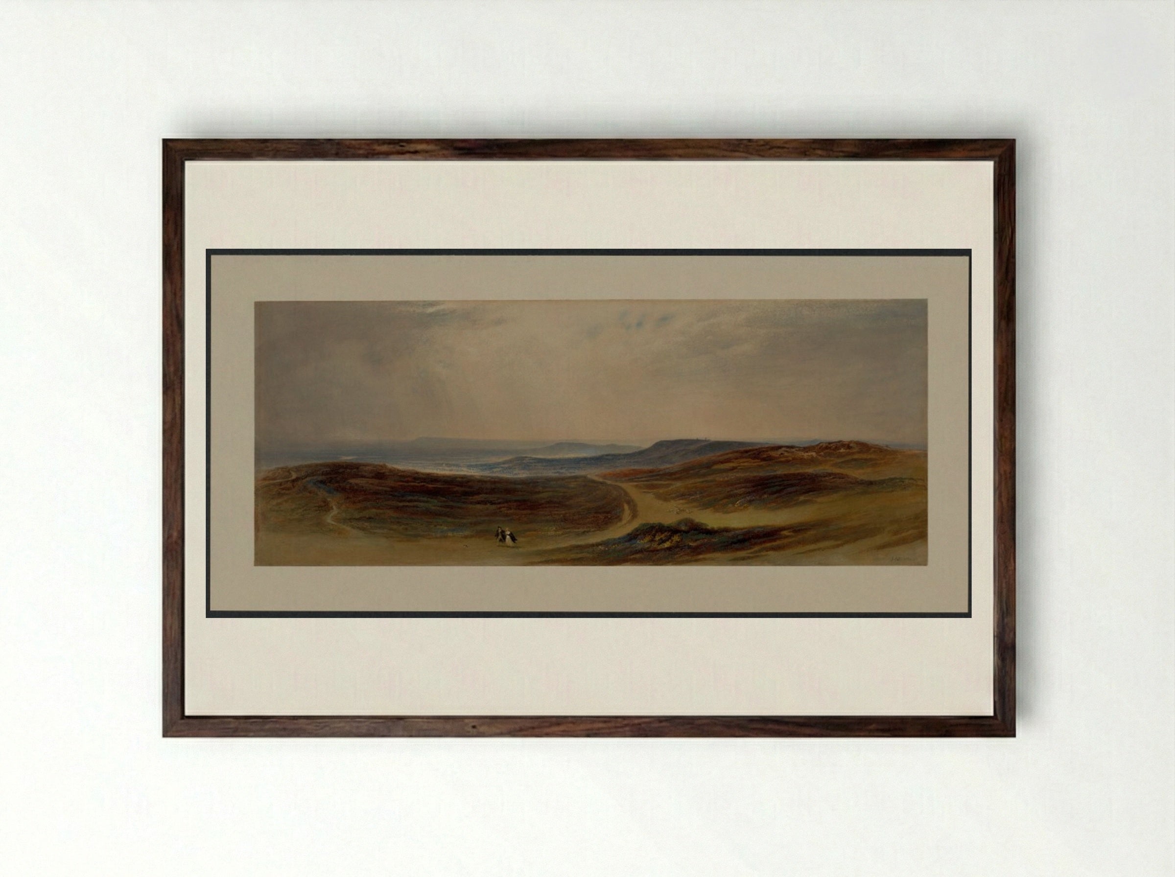 The Valley of the Tyne, My Native Country near Henshaw - John Martin - Framed Print Dark Wood