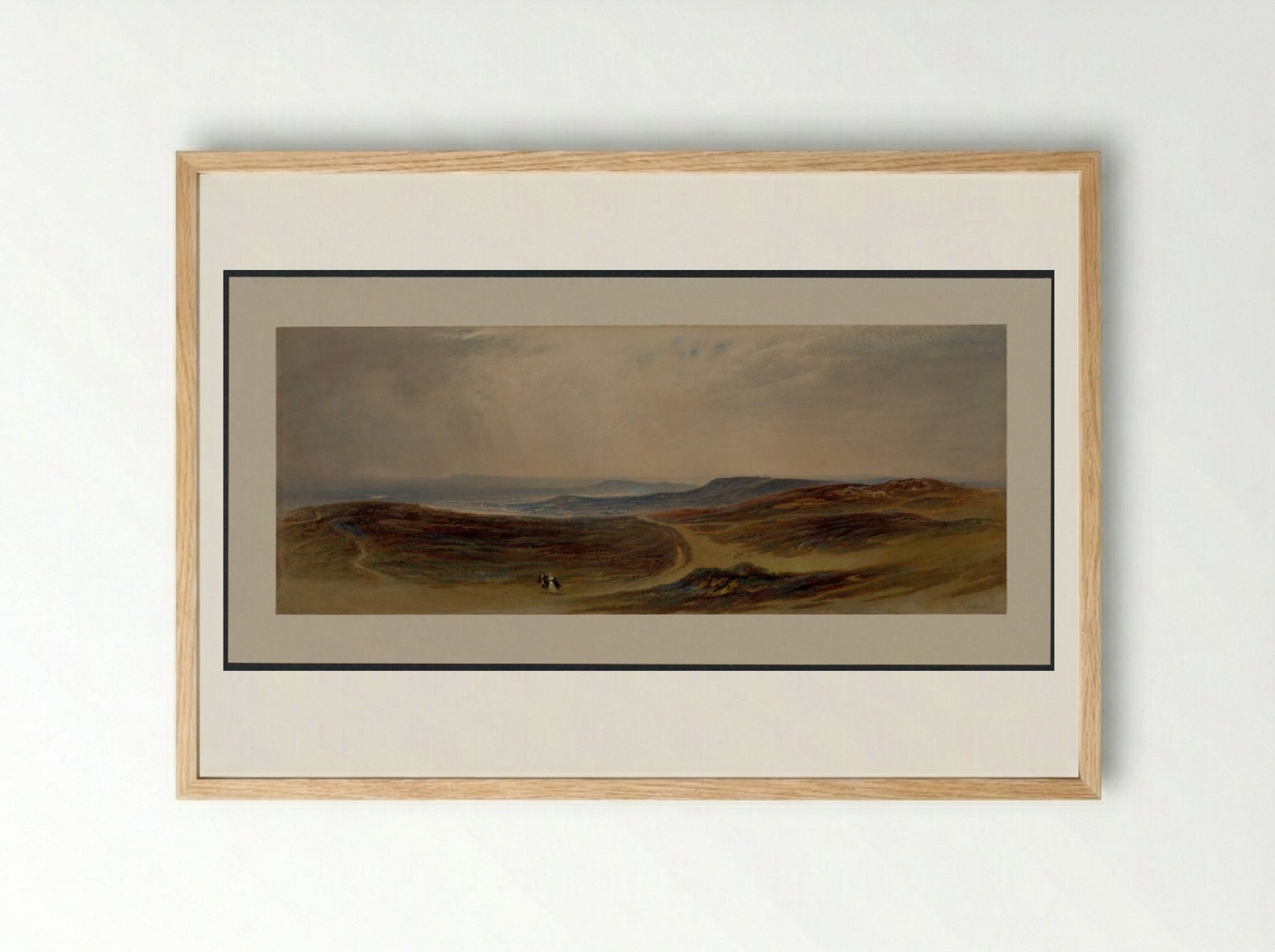 The Valley of the Tyne, My Native Country near Henshaw - John Martin - Framed Print Wood