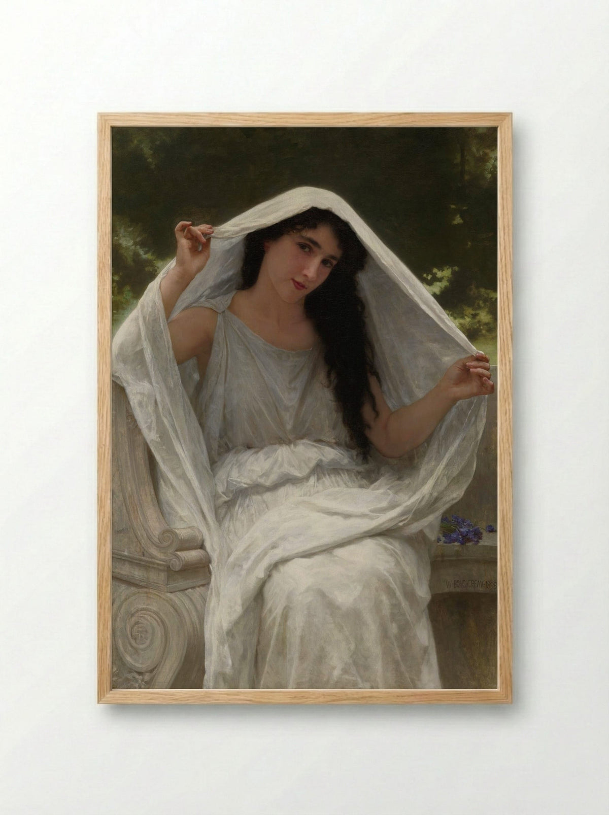 The Veil - William-Adolphe Bouguereau - Framed Print Wood