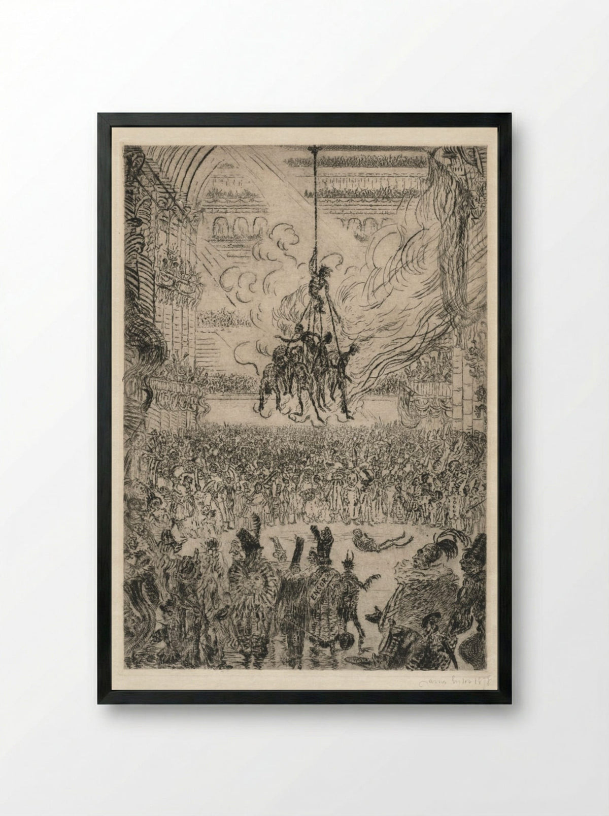 The Vengeance of Hop-Frog - James Ensor - Framed Print Black