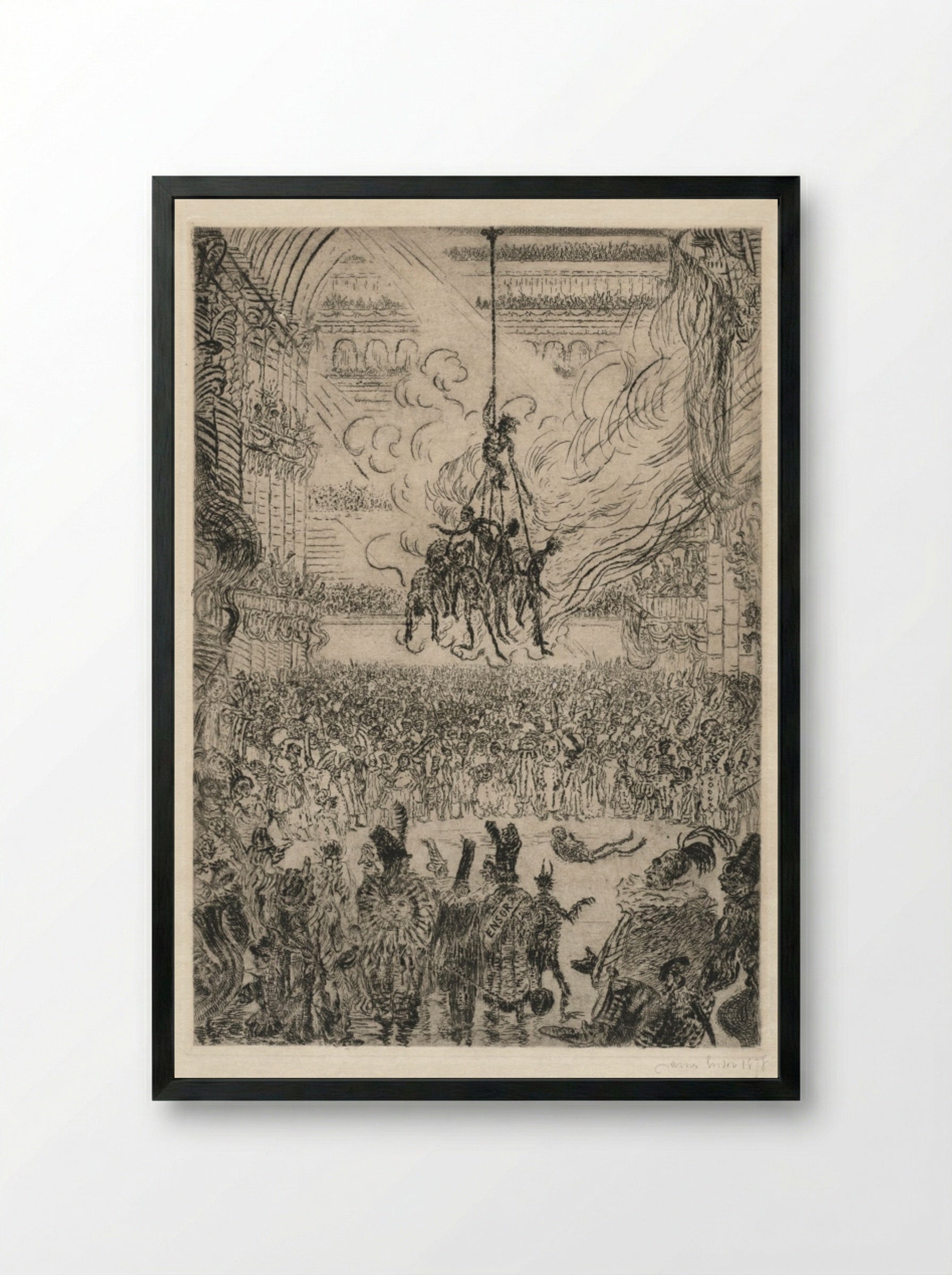 The Vengeance of Hop-Frog - James Ensor - Framed Print Black