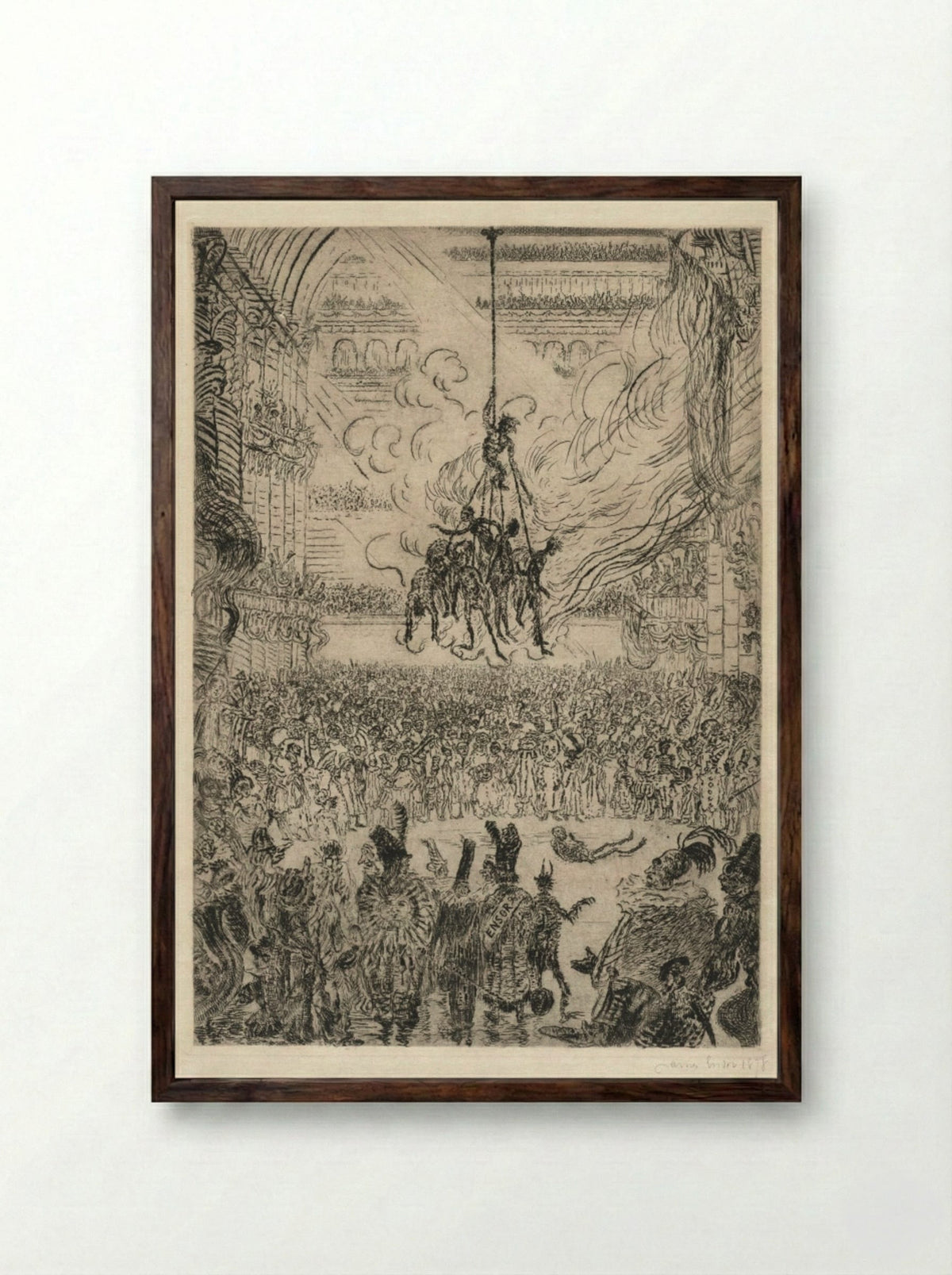 The Vengeance of Hop-Frog - James Ensor - Framed Print Dark Wood