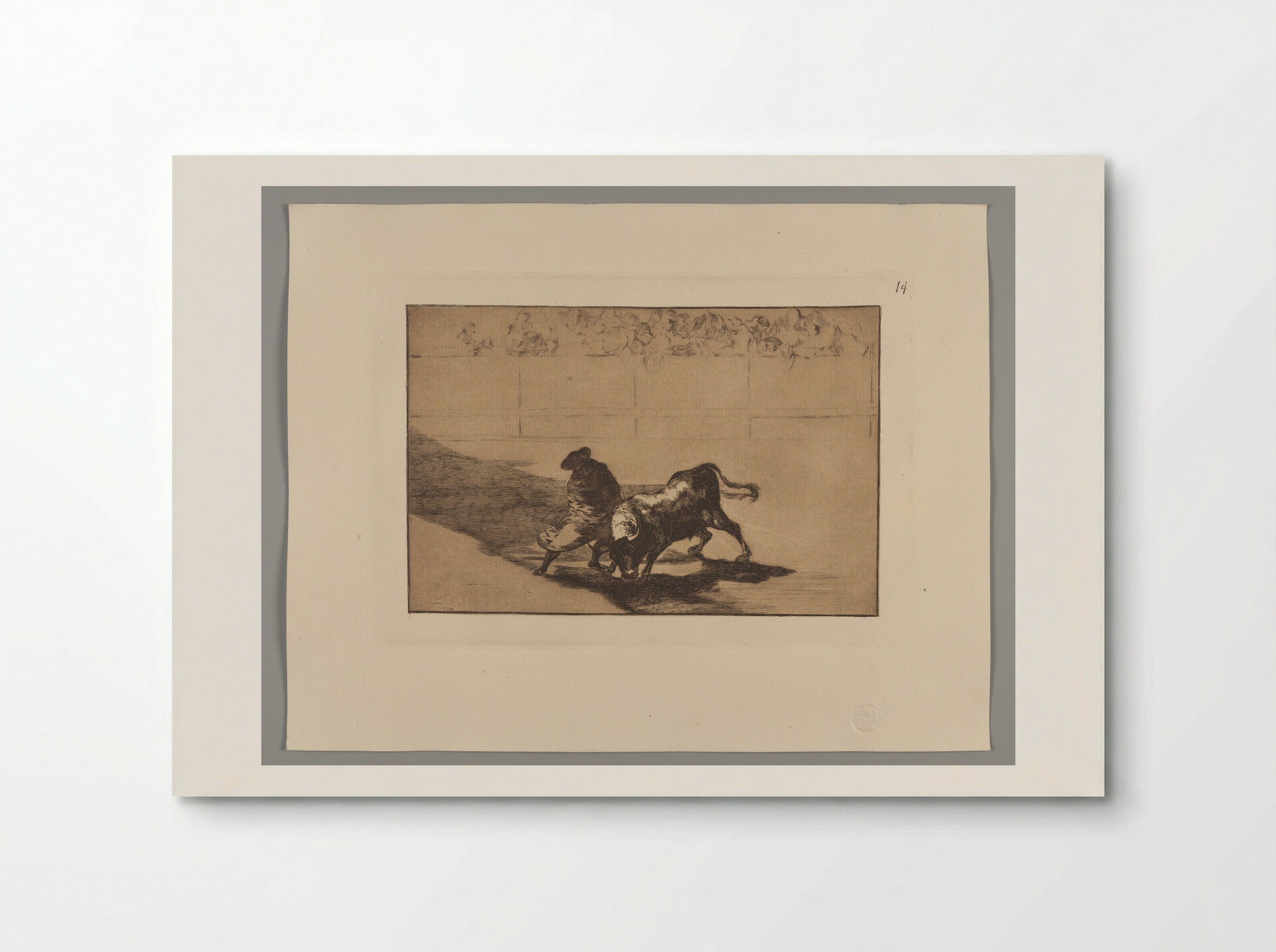 The Very Skillful Student of Falces, Wrapped in His Cape, Tricks the Bull with the Play of his Body - Francisco José de Goya y Lucientes - Poster