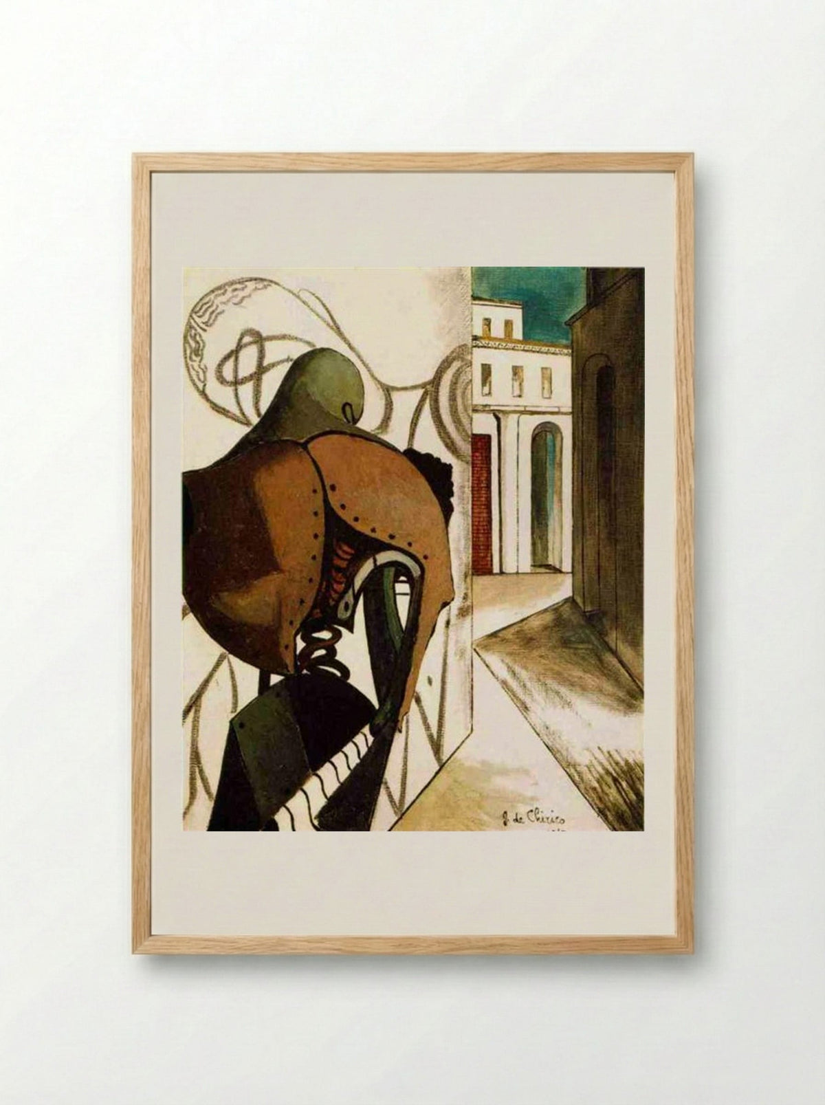The Vexations of the Thinker - Giorgio de Chirico - Framed Print Wood