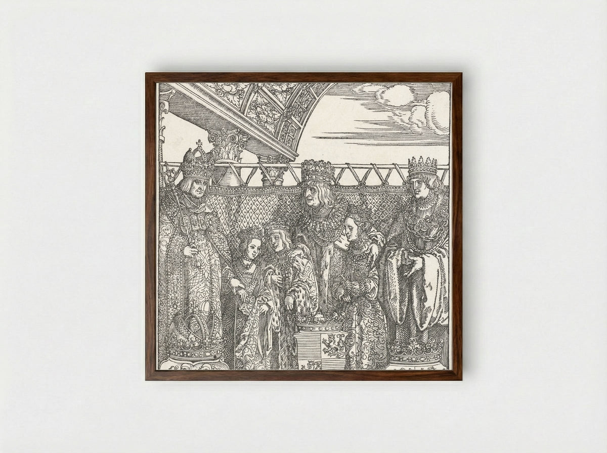 The Vienna Double Wedding - Albrecht Dürer - Framed Print Dark Wood