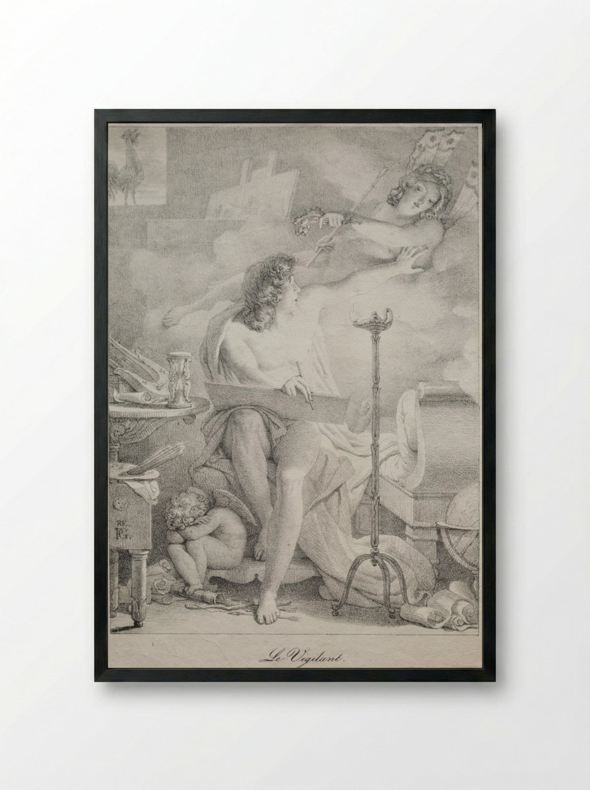 The Vigil - Pierre-Narcisse Guérin - Framed Print Black