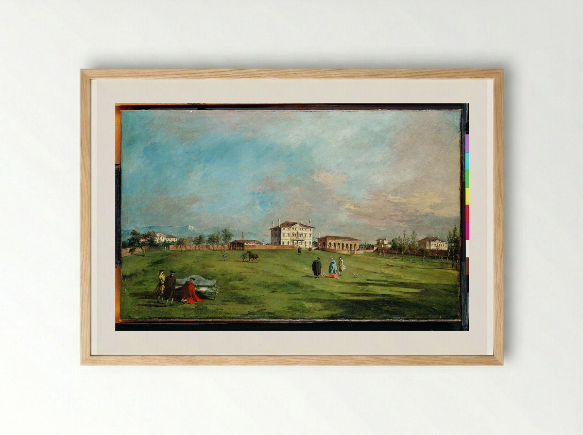 The Villa Loredan, Paese - Francesco Guardi - Framed Print Wood