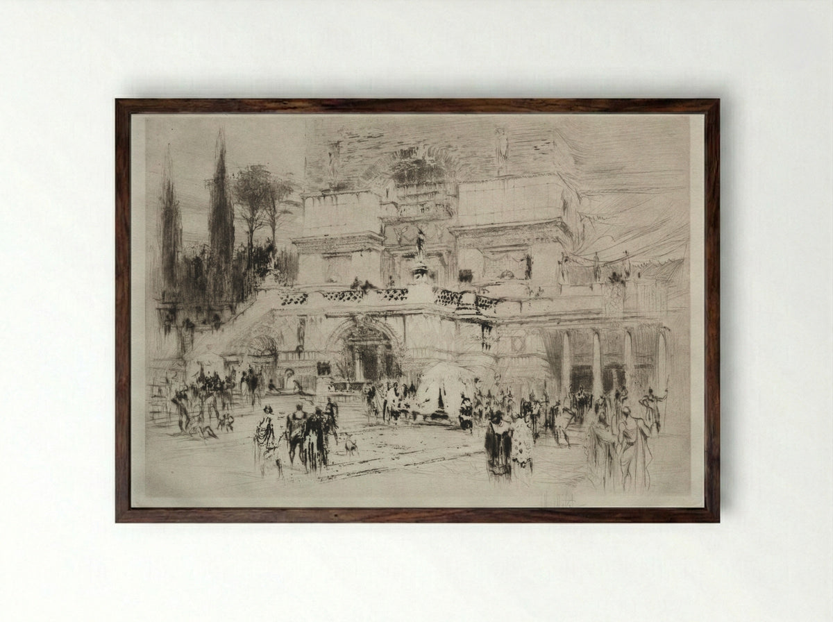 The Villa Quintillii - William Walcot - Framed Print Dark Wood