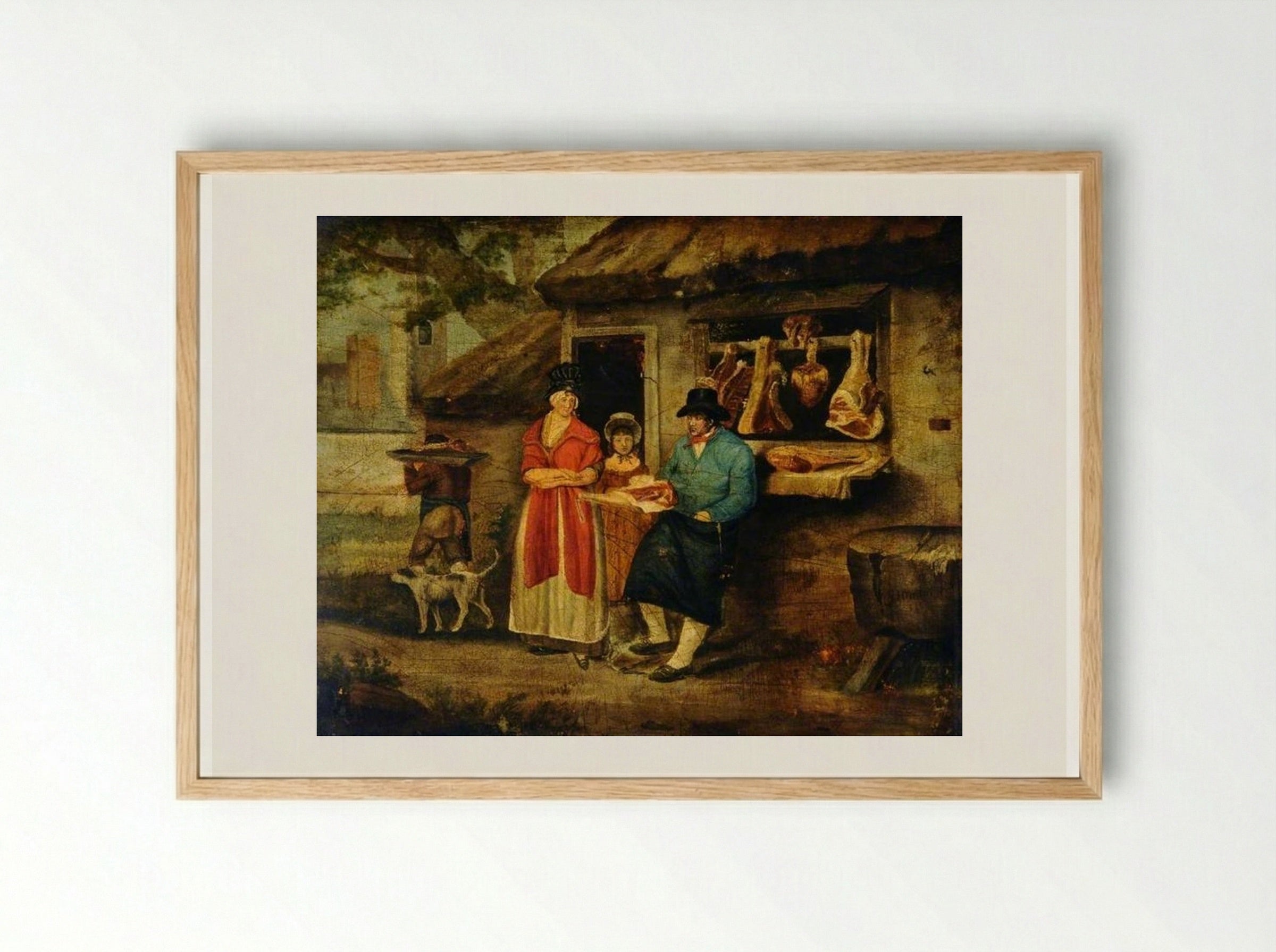 The Village Butcher - George Morland - Framed Print Wood