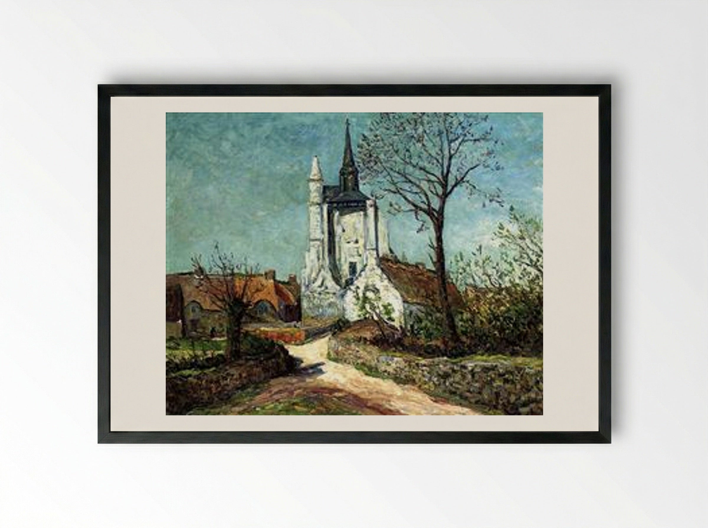 The Village and Chapel of Sainte-Avoye (Morbihan) - Maxime Maufra - Framed Print Black