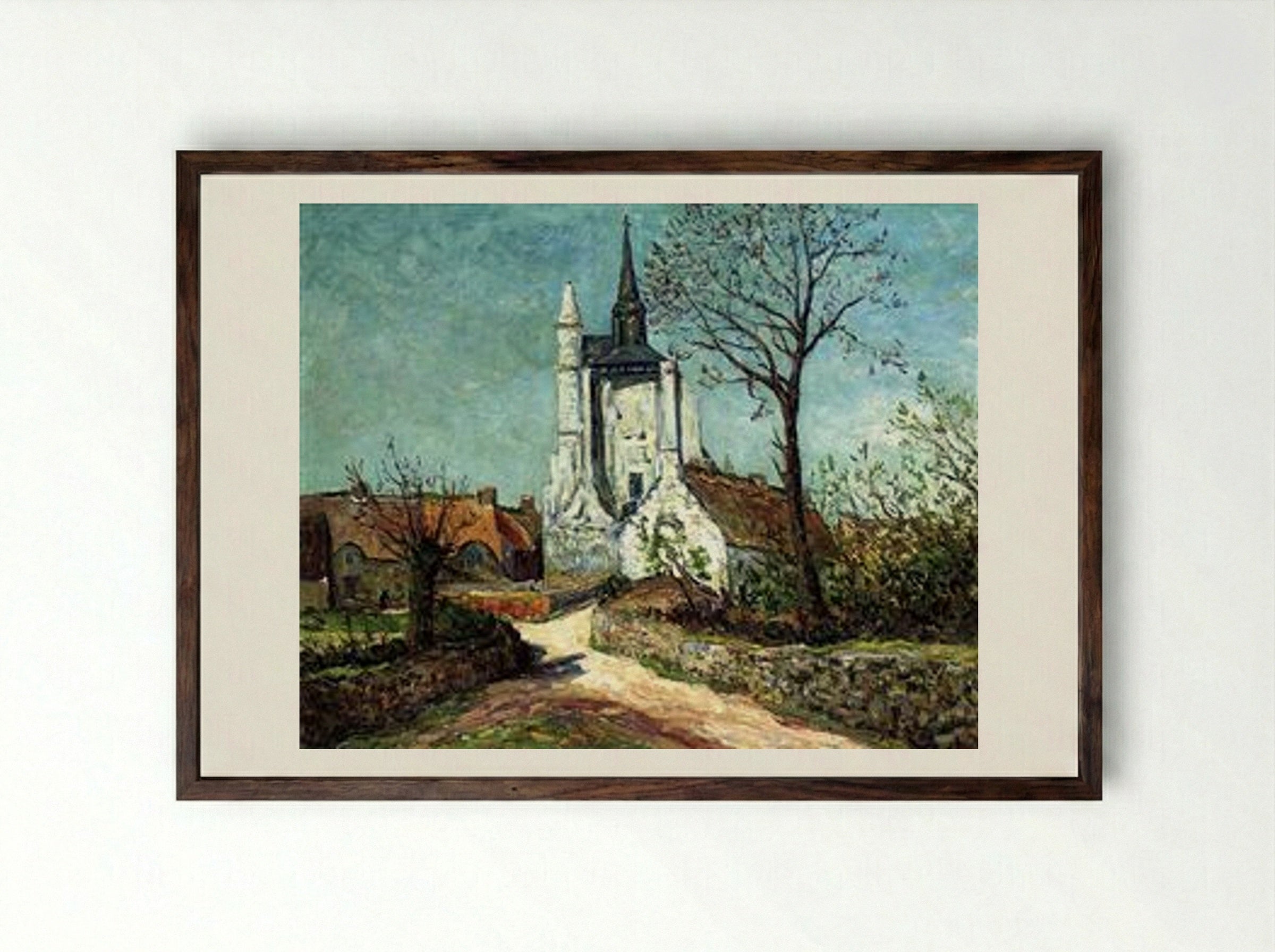 The Village and Chapel of Sainte-Avoye (Morbihan) - Maxime Maufra - Framed Print Dark Wood