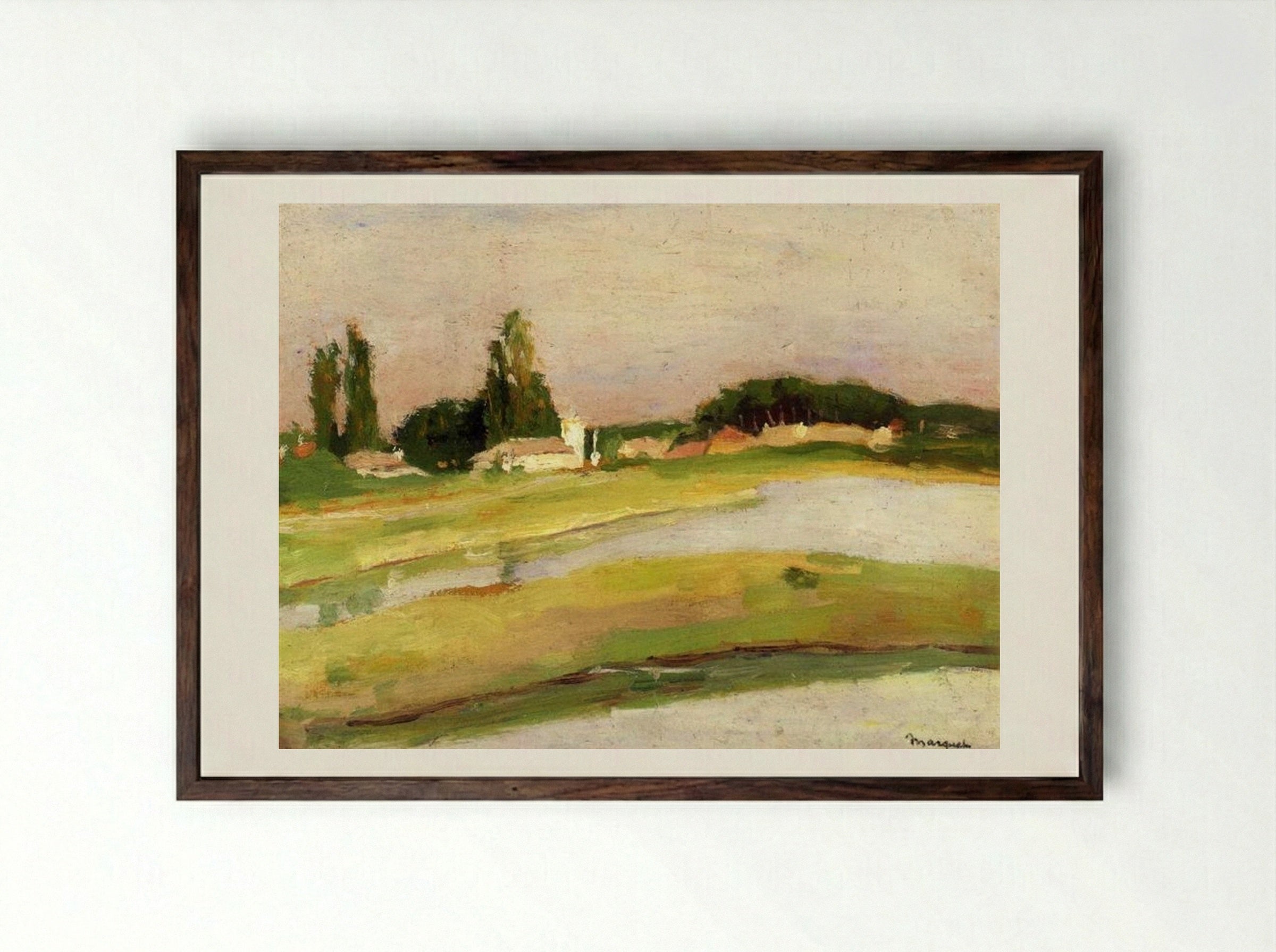 The Village of Vosges - Albert Marquet - Framed Print Dark Wood
