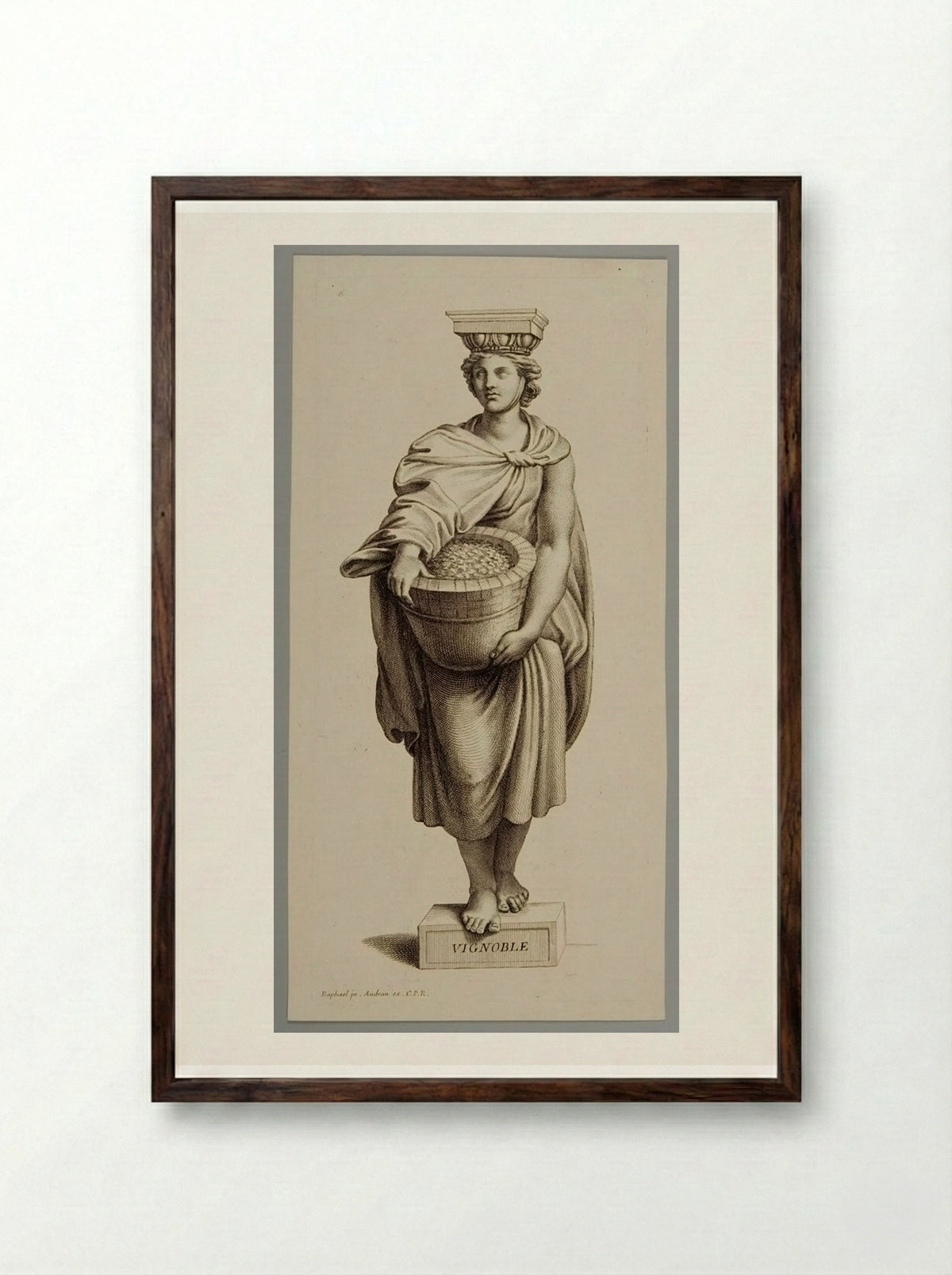 The Vineyard - Gérard Audran - Framed Print Dark Wood