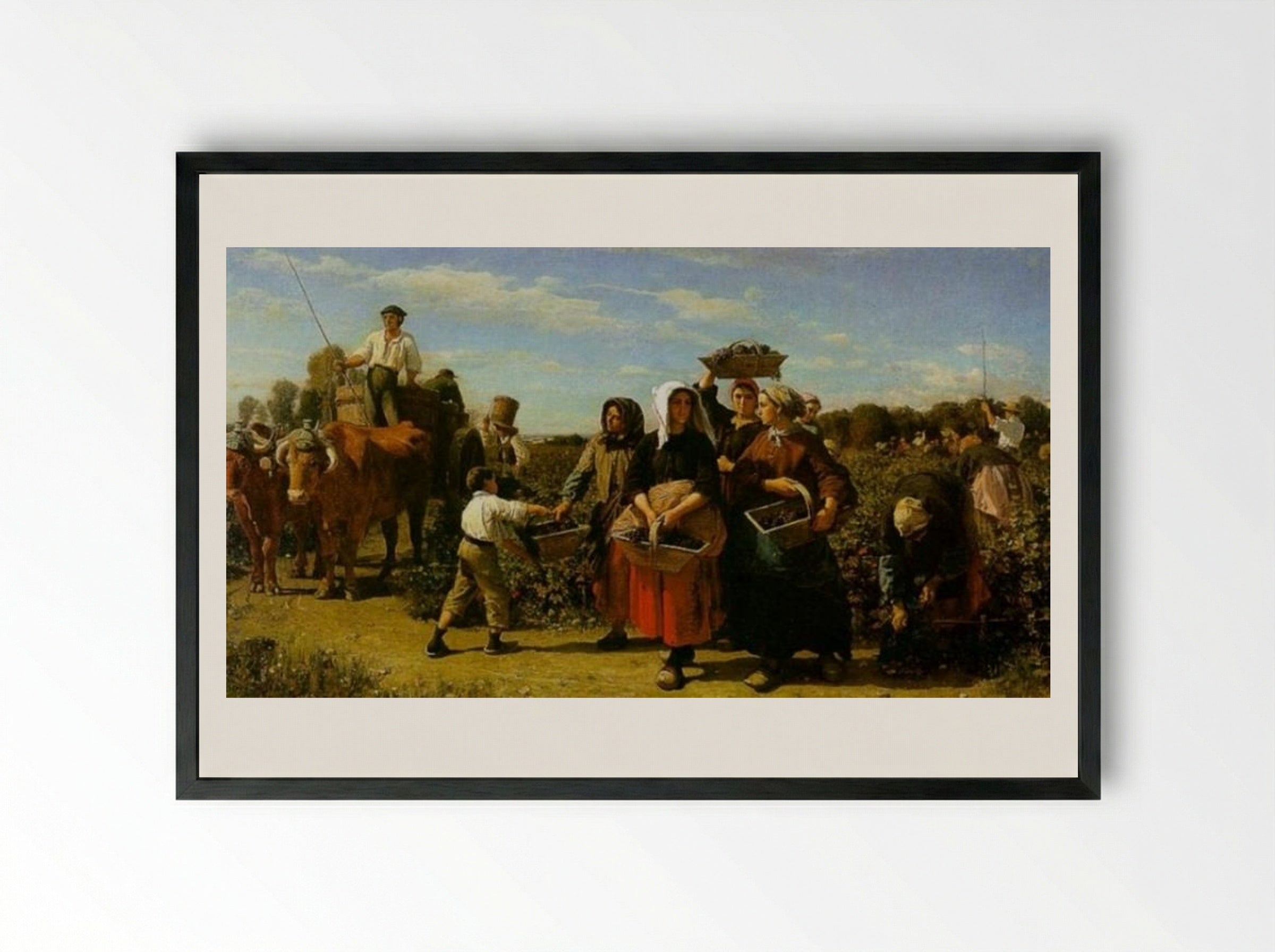 The Vintage at Chateau Lagrange - Jules Breton - Framed Print Black