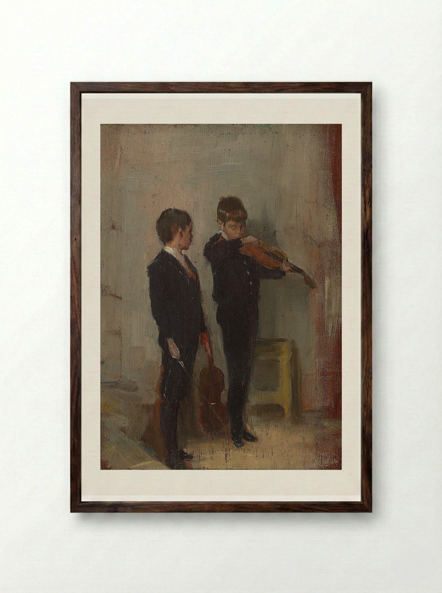 The Violin Lesson - Tom Roberts - Framed Print Dark Wood