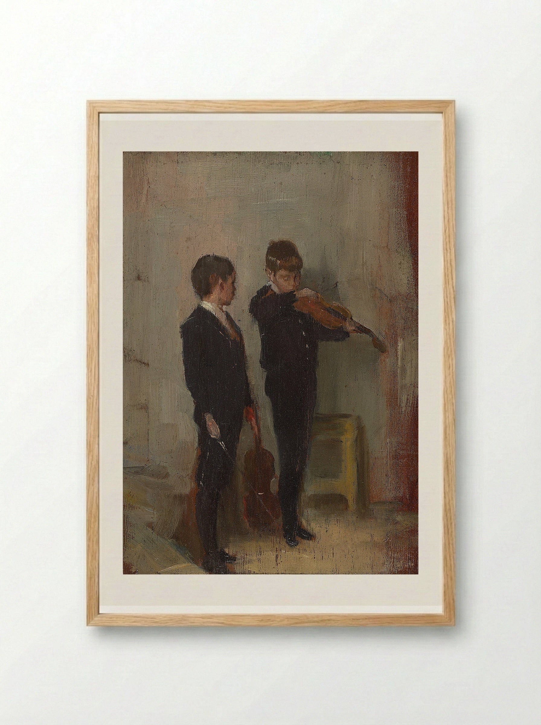 The Violin Lesson - Tom Roberts - Framed Print Wood