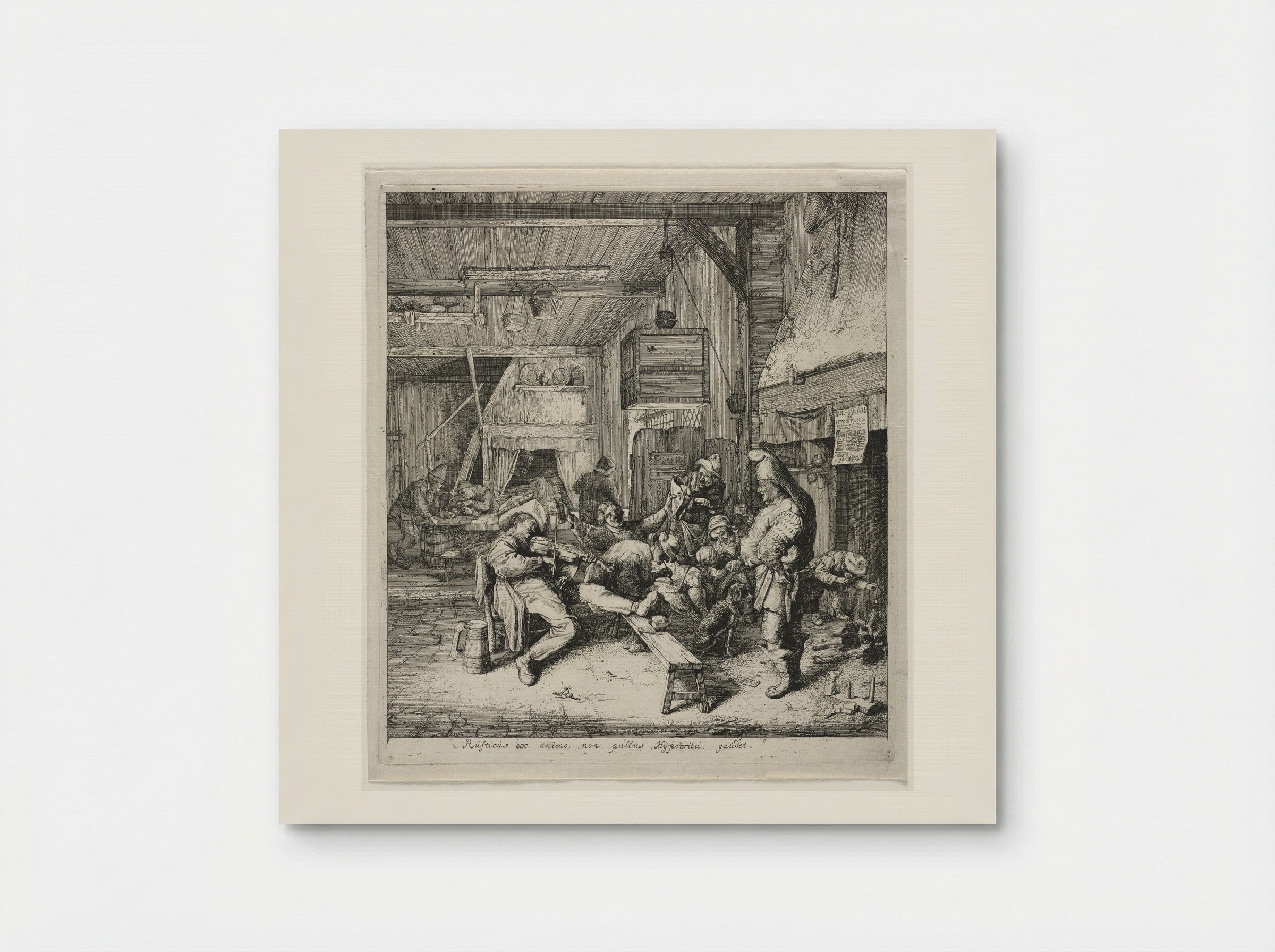 The Violin-Player Seated in the Inn - Cornelis Dusart - Poster
