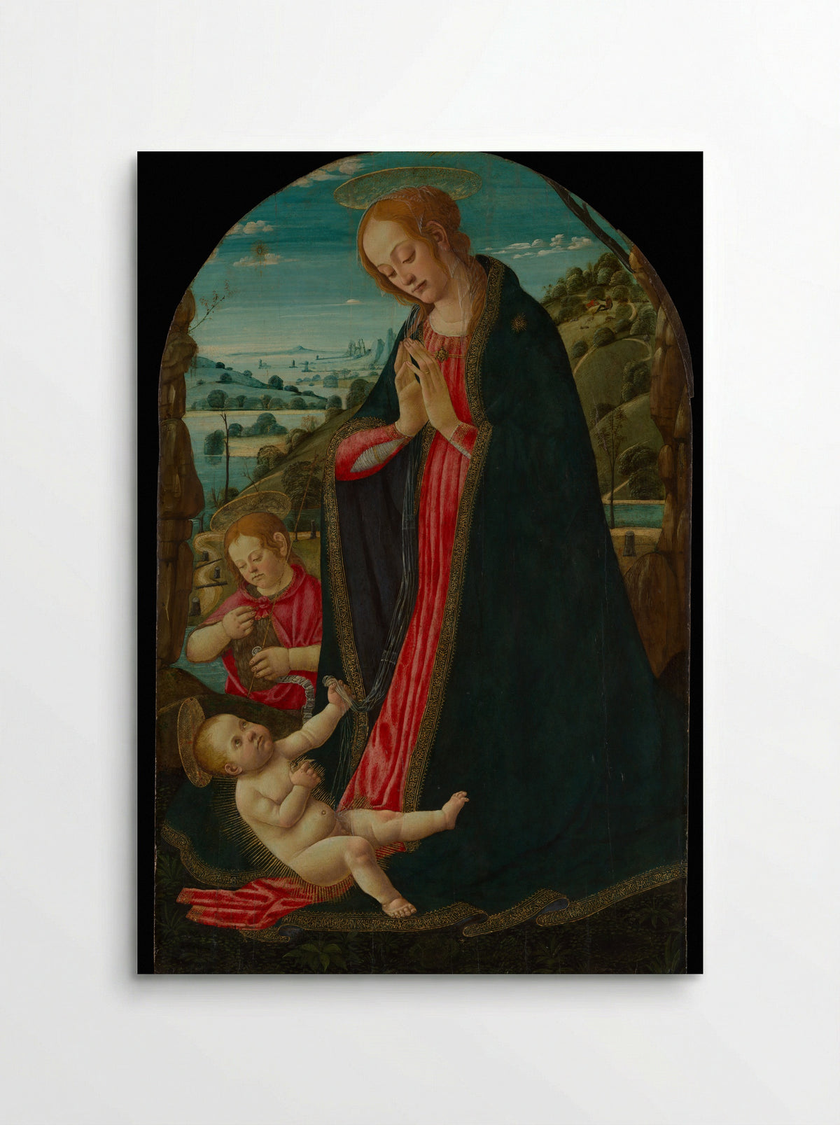 The Virgin Adoring the Child with the Infant Saint John the Baptist - Jacopo del Sellaio - Poster
