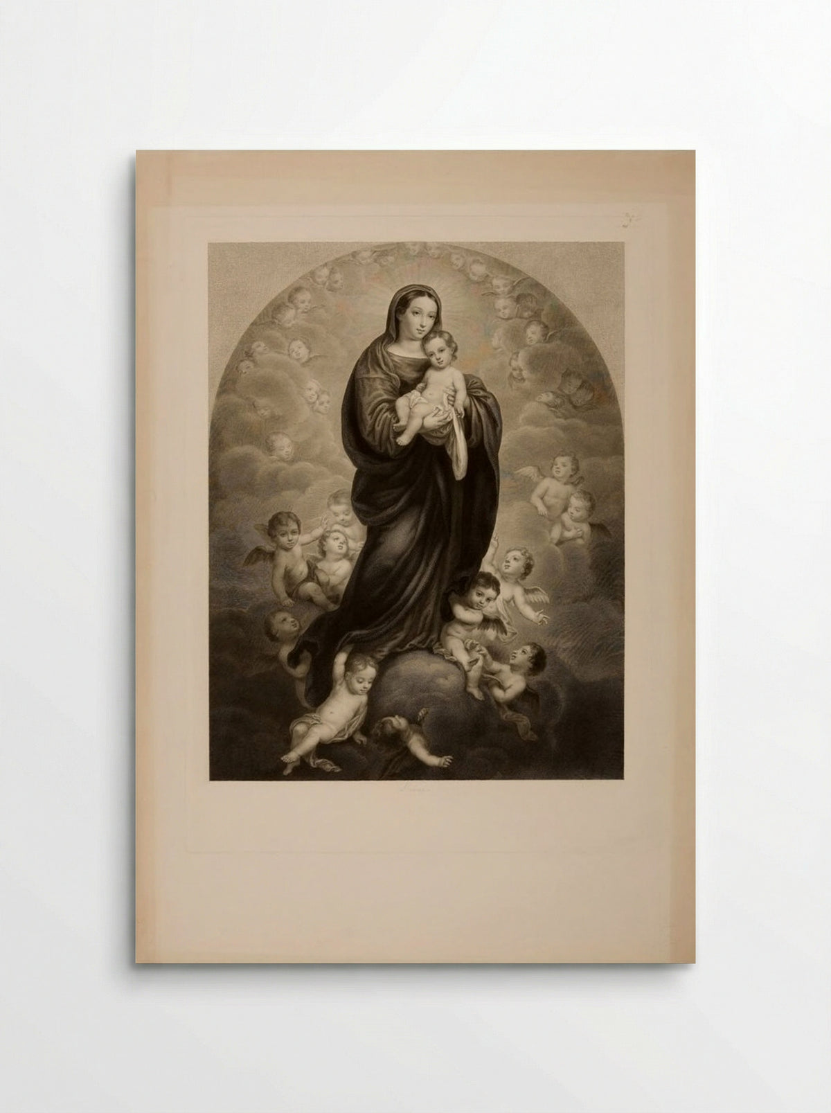 The Virgin Among the Angels - Jean Marie Leroux - Poster