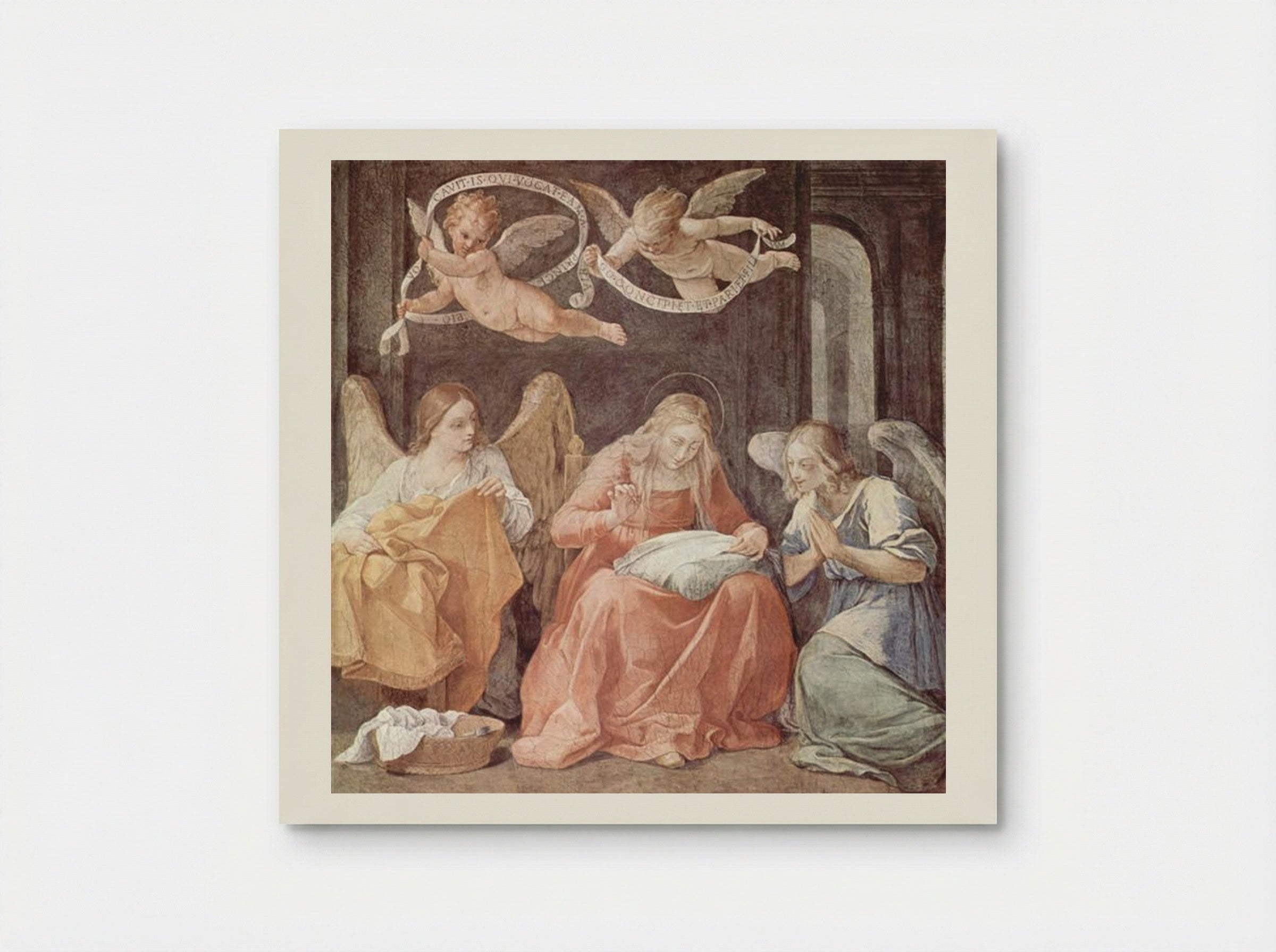 The Virgin Sewing with Angels - Guido Reni - Poster