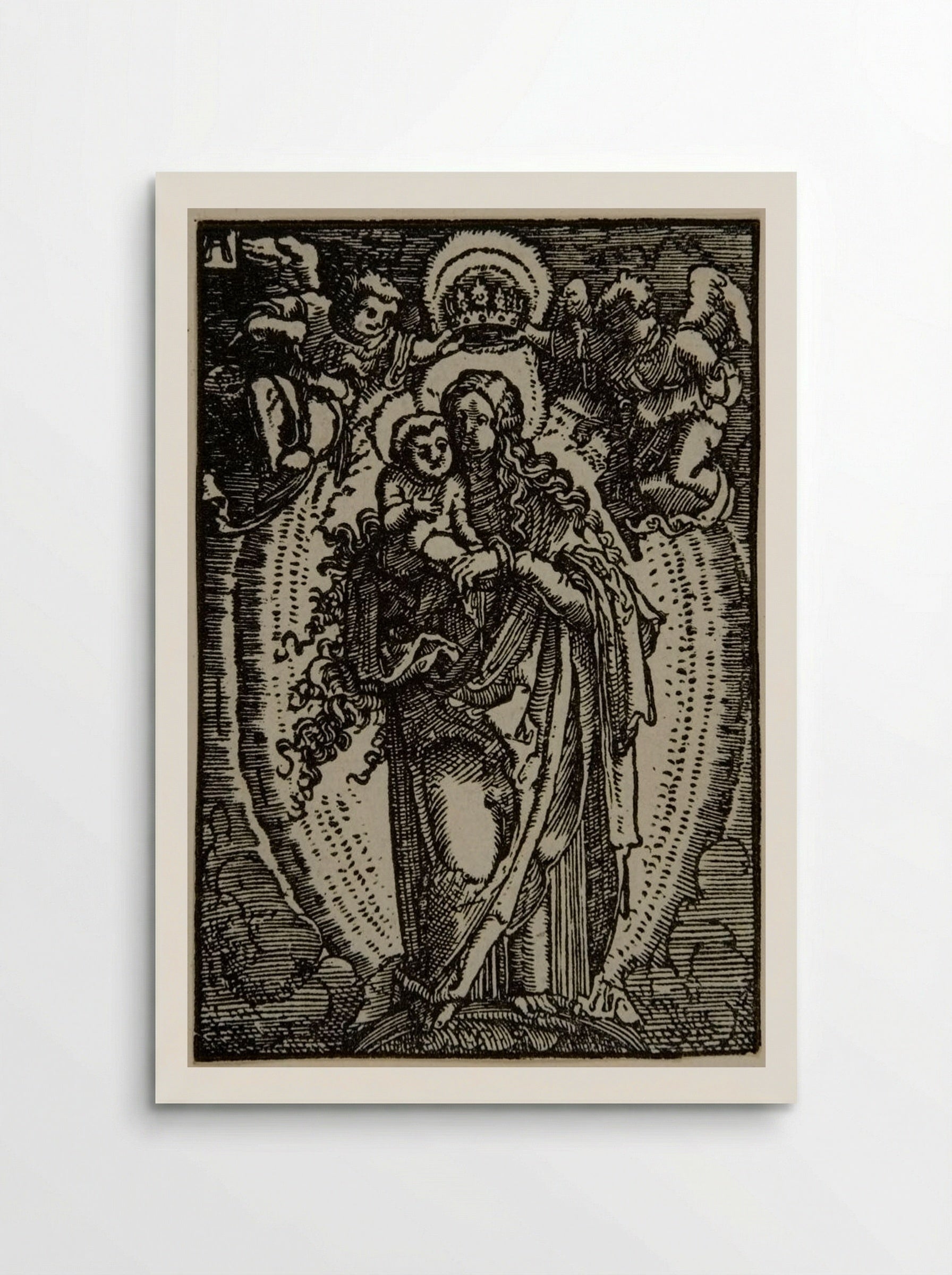 The Virgin Standing on the Crescent Moon and Crowned by Angels - Albrecht Altdorfer - Poster
