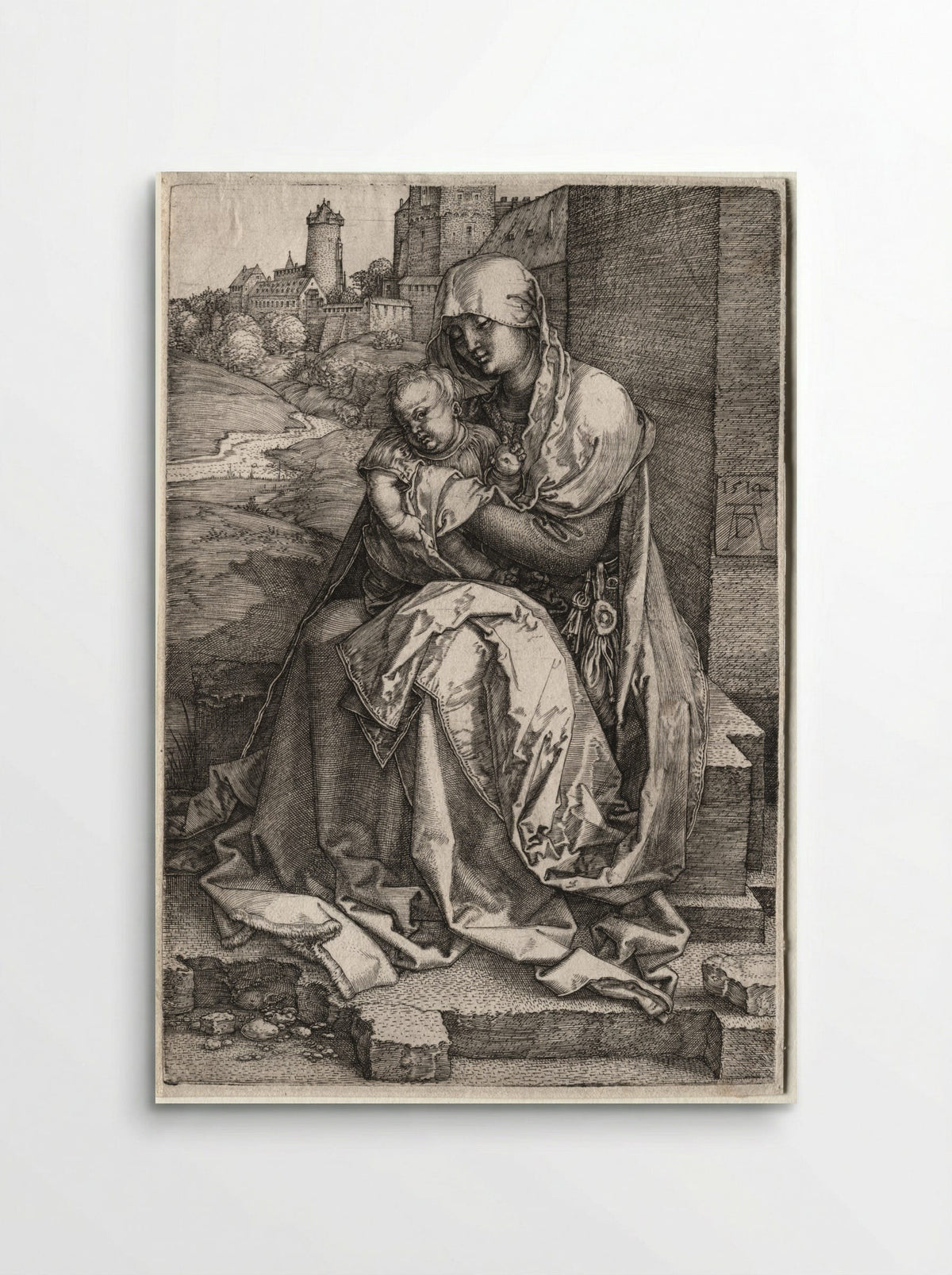 The Virgin and Child Seated by the Wall - Albrecht Dürer - Poster